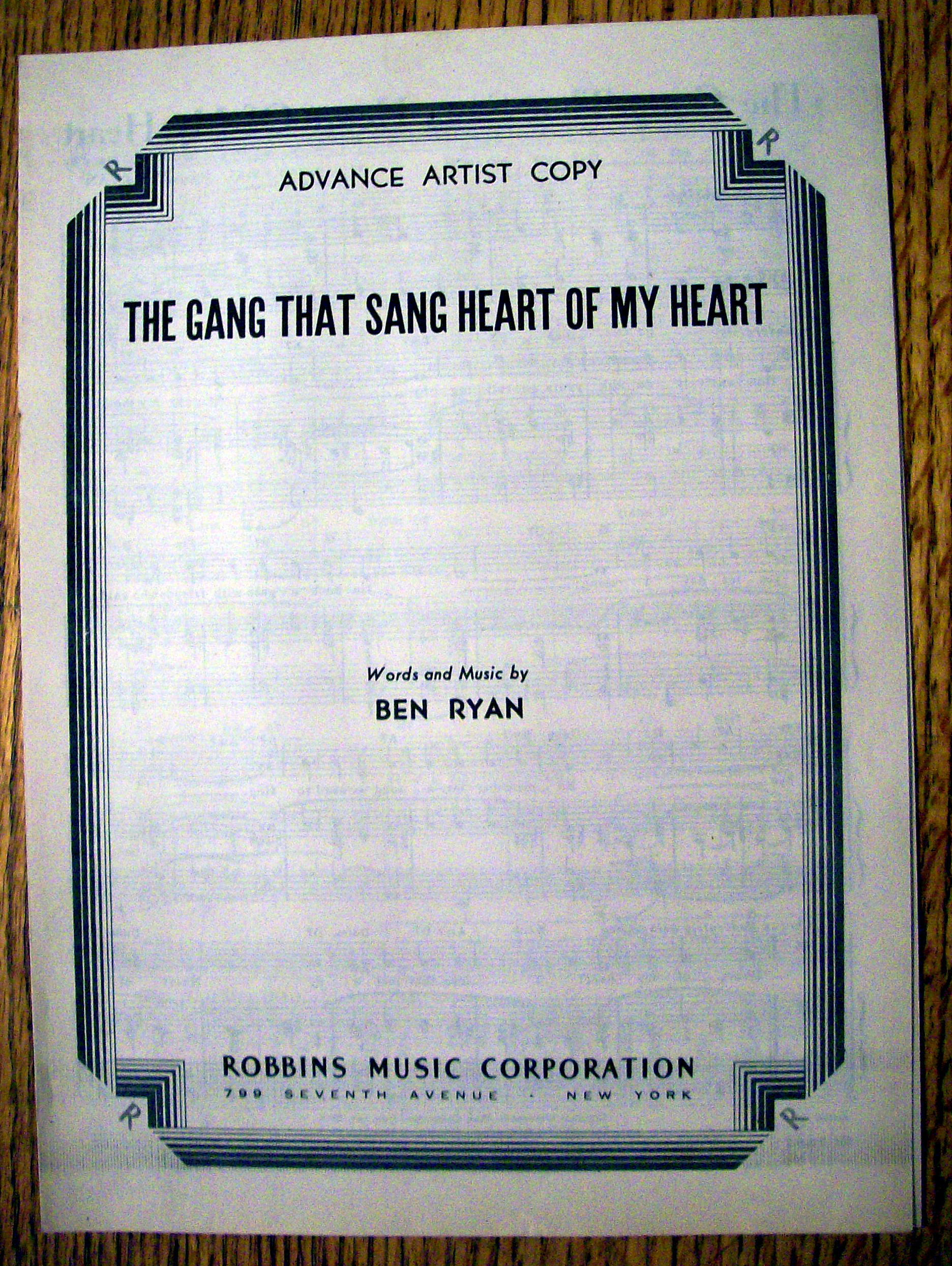 1945 The Gang That Sang Heart (Advance Artist Copy)