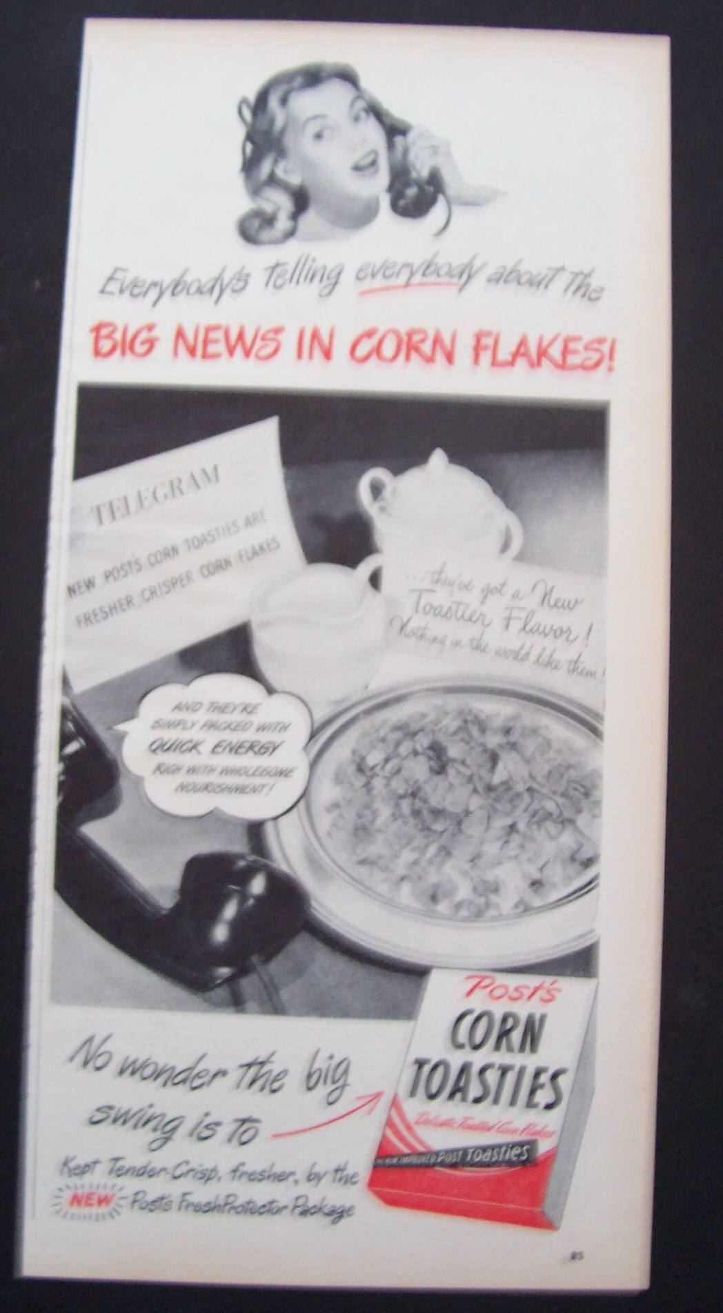 1947  Post's  Corn  Toasties
