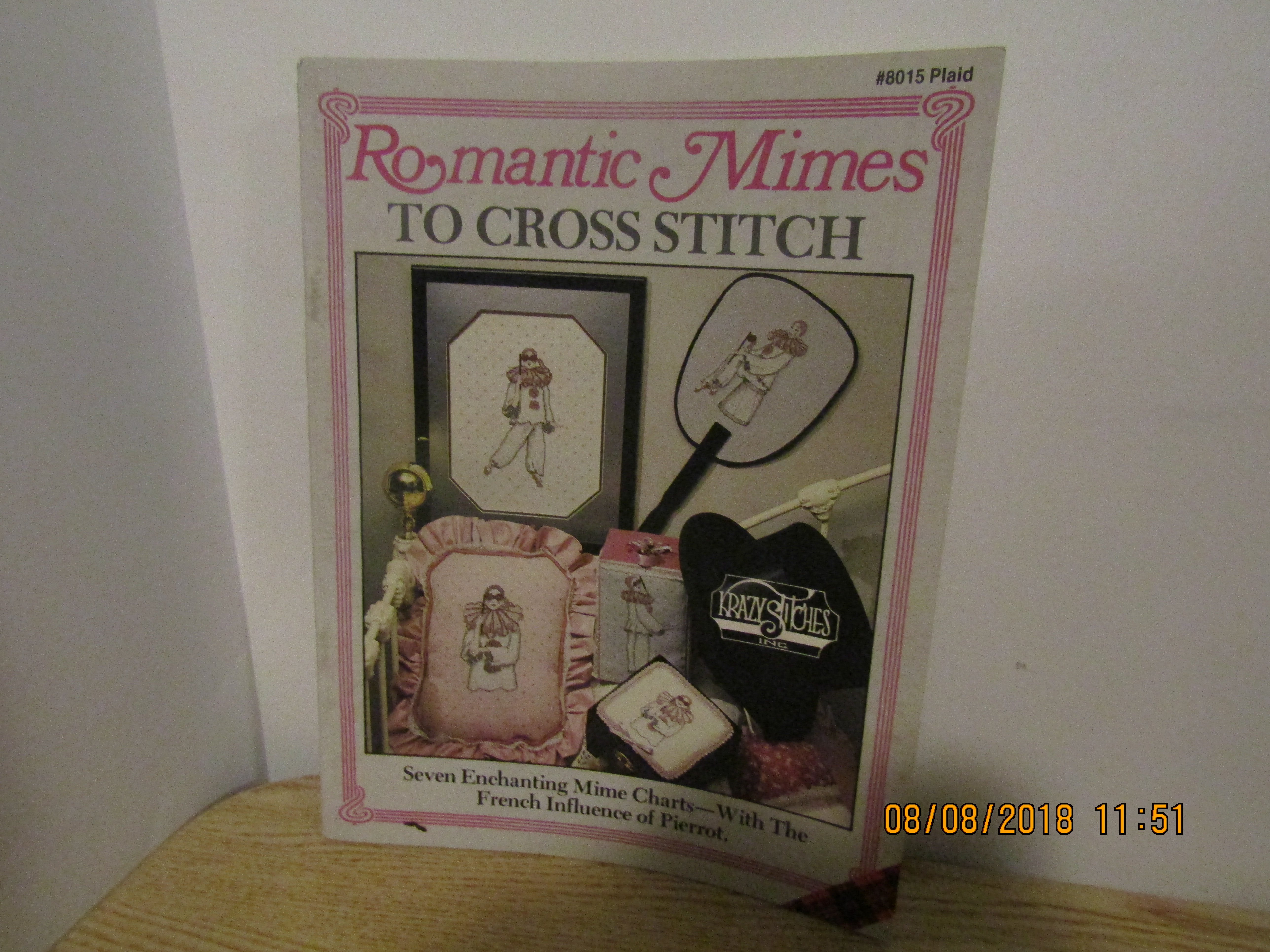Plaid Cross Stitch Book Romantic Mimes #8015