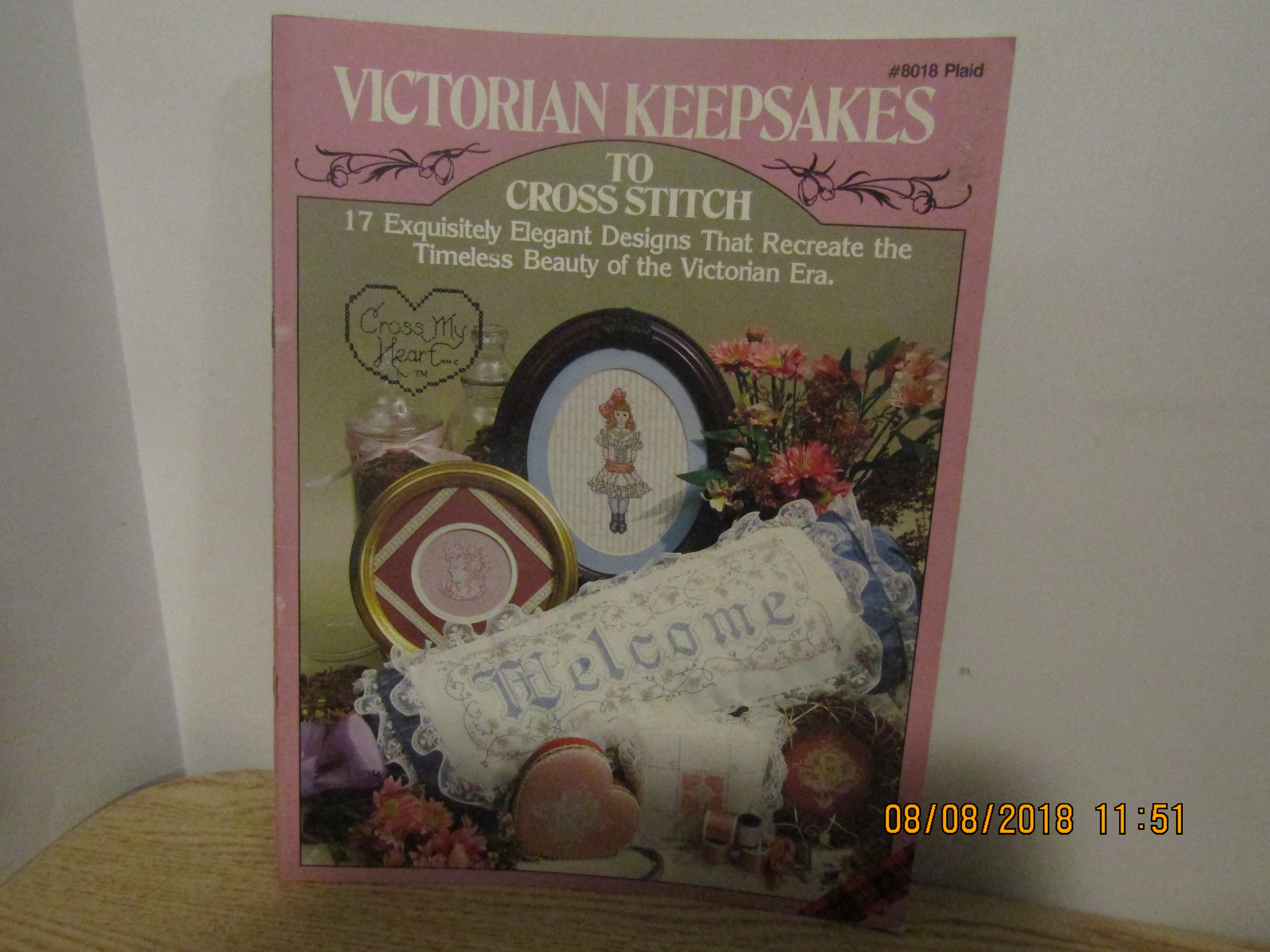 Plaid Cross Stitch Book Victorian Keepsakes #8018