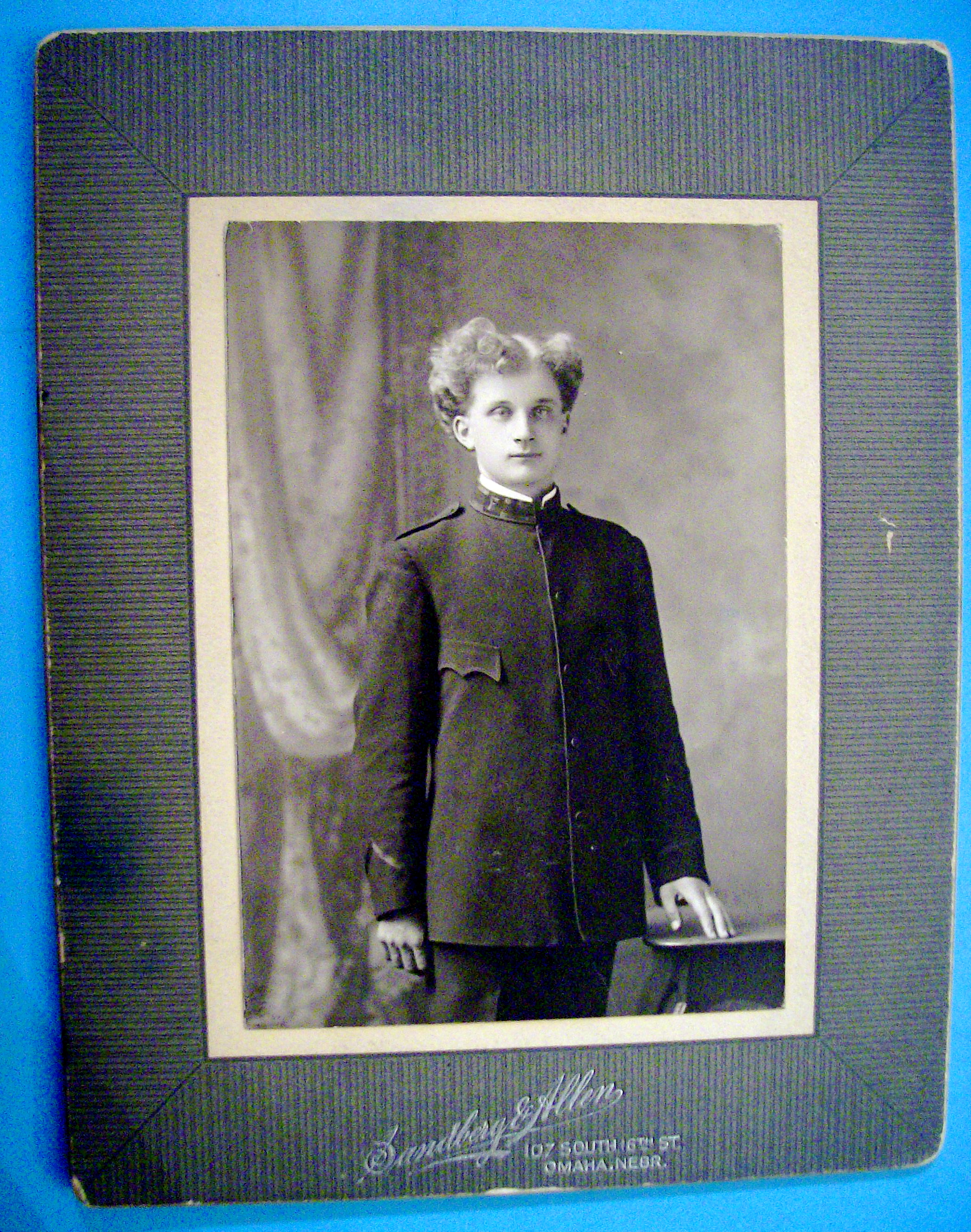 Cabinet Photo of Young Military Cadet