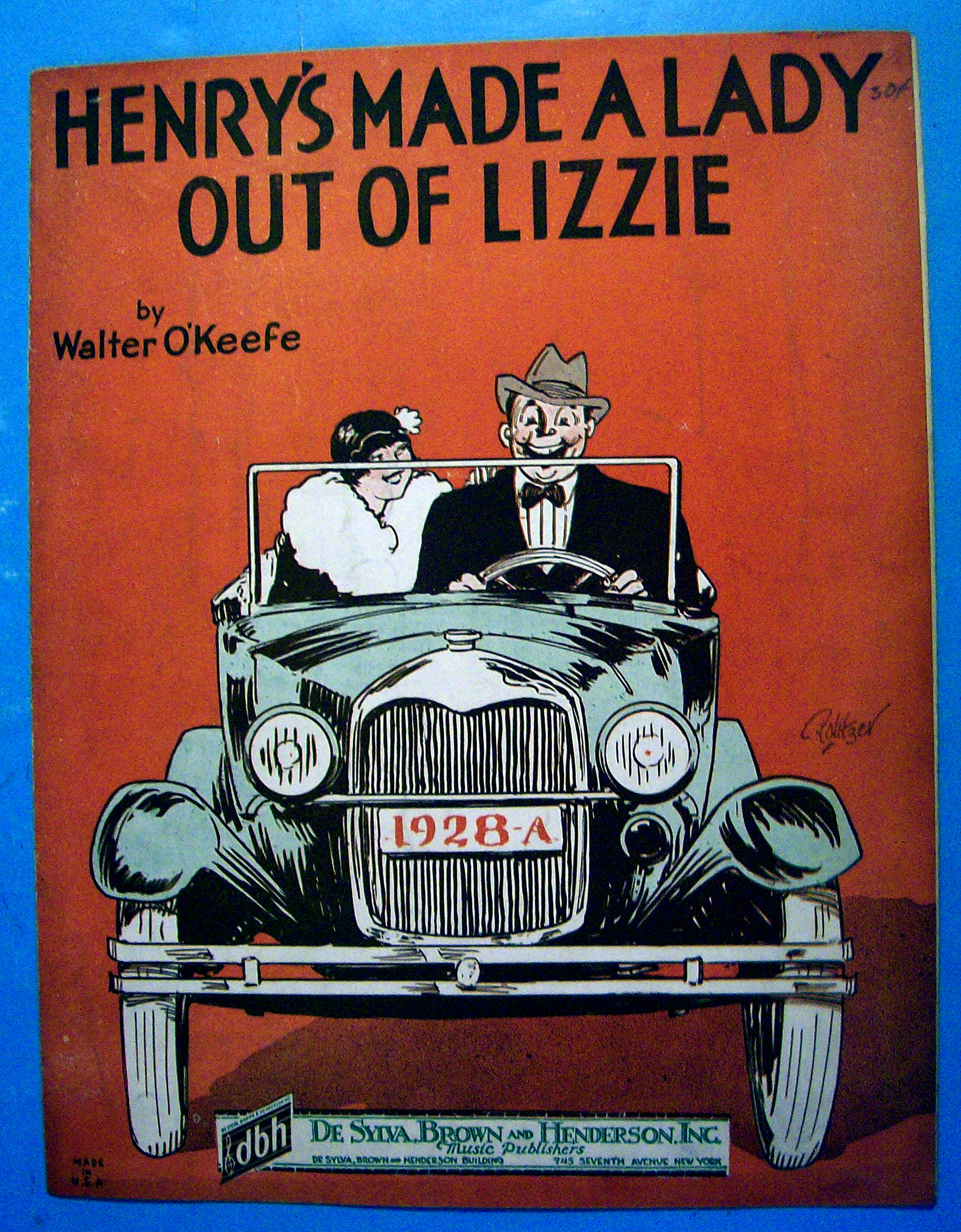 Sheet Music For 1928 Henry's Made A Lady Out Of Lizzie