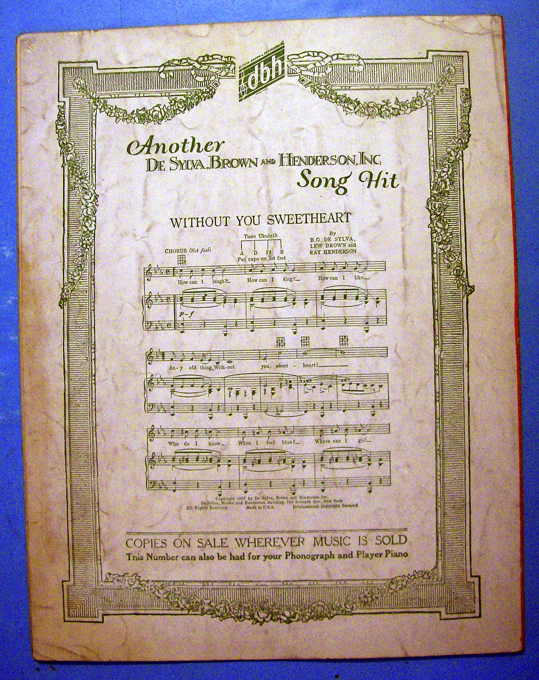 Sheet Music For 1928 Henry's Made A Lady Out Of Lizzie