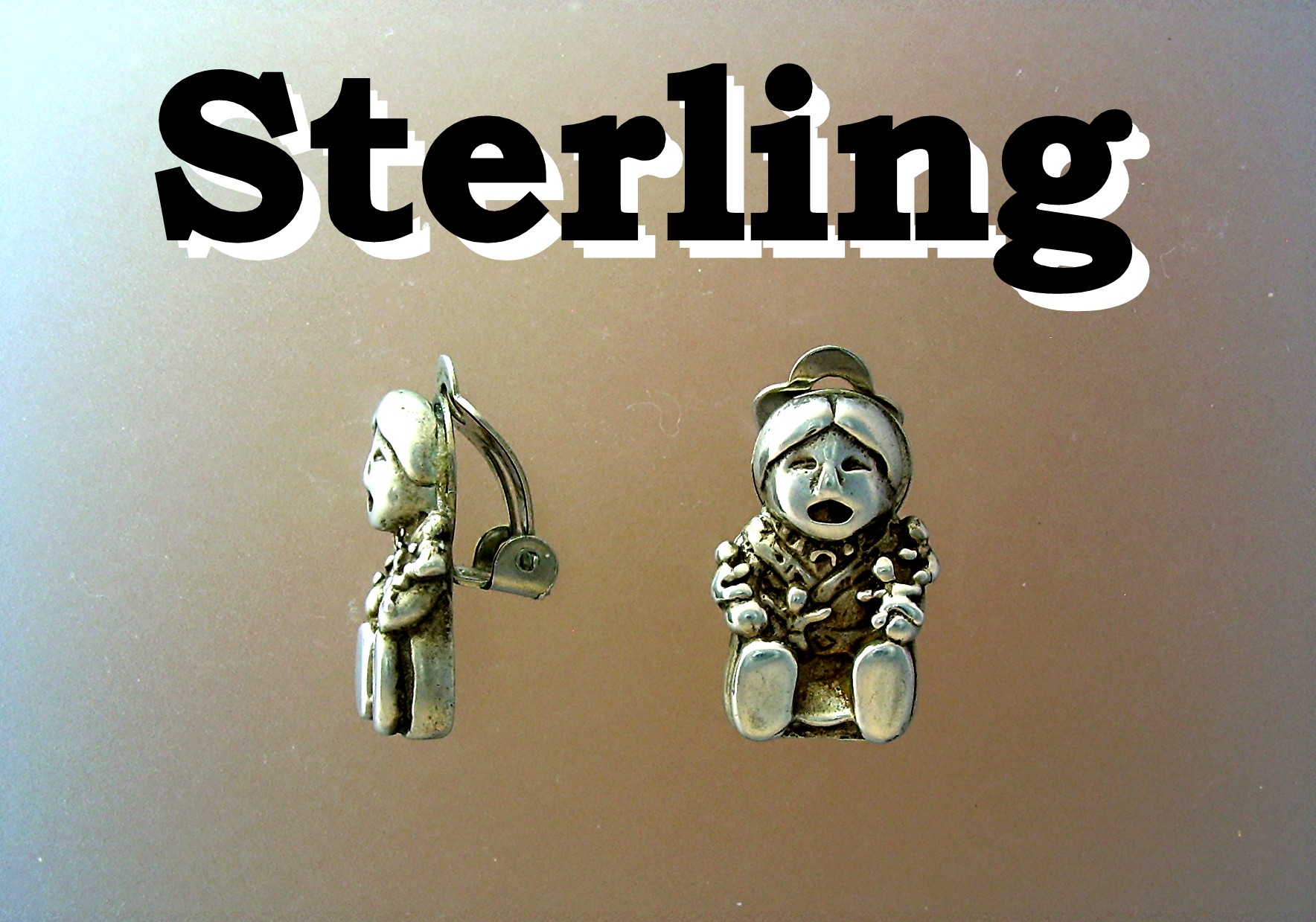 Sterling Silver American IndiaStoryteller Clip Earrings