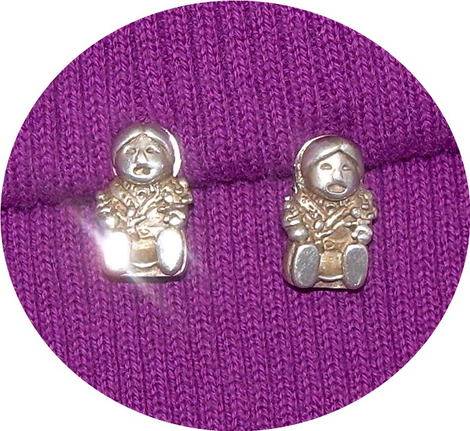 Sterling Silver American IndiaStoryteller Clip Earrings