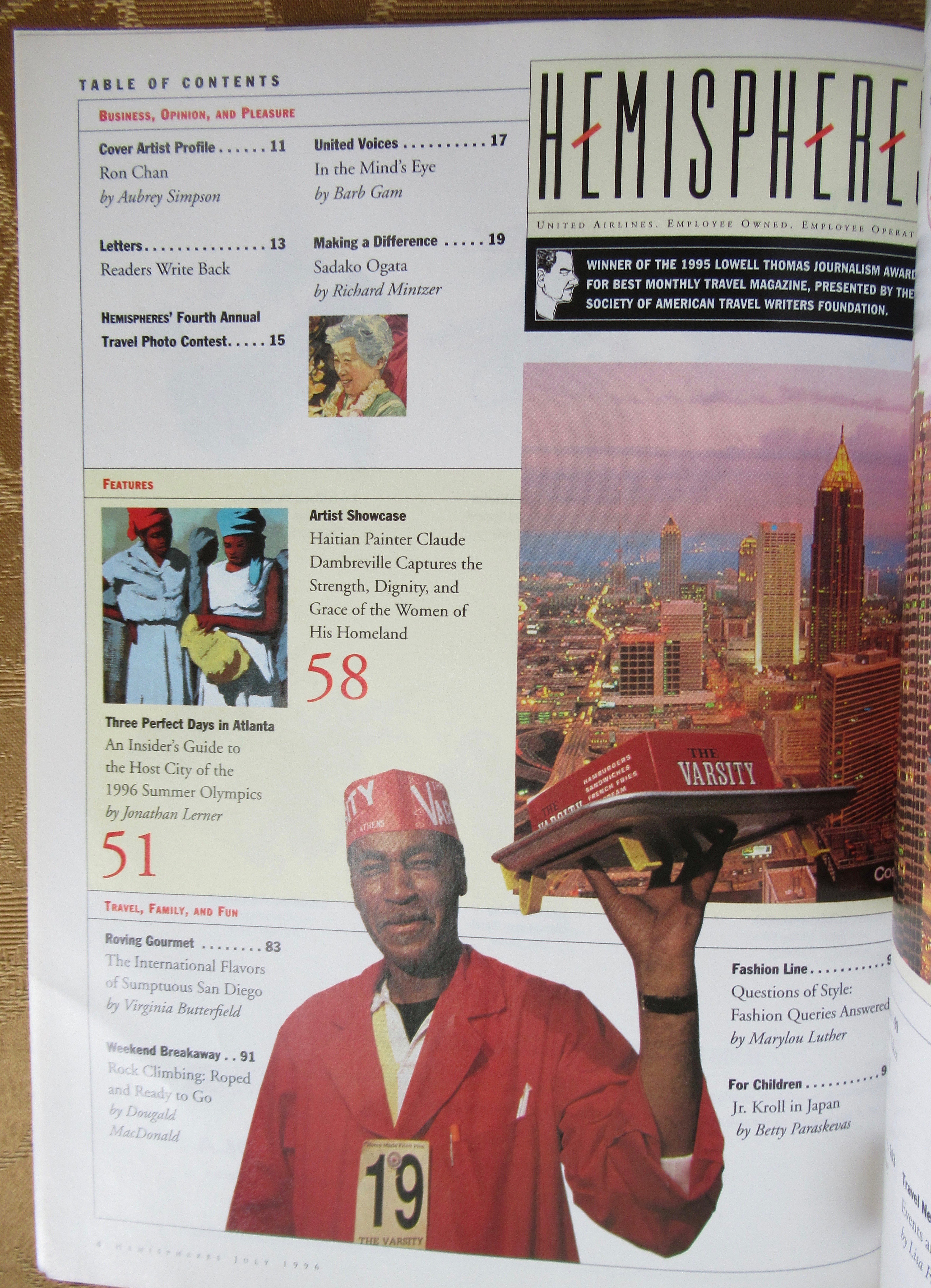 United Airlines Hemisphere Magazine - July 1996