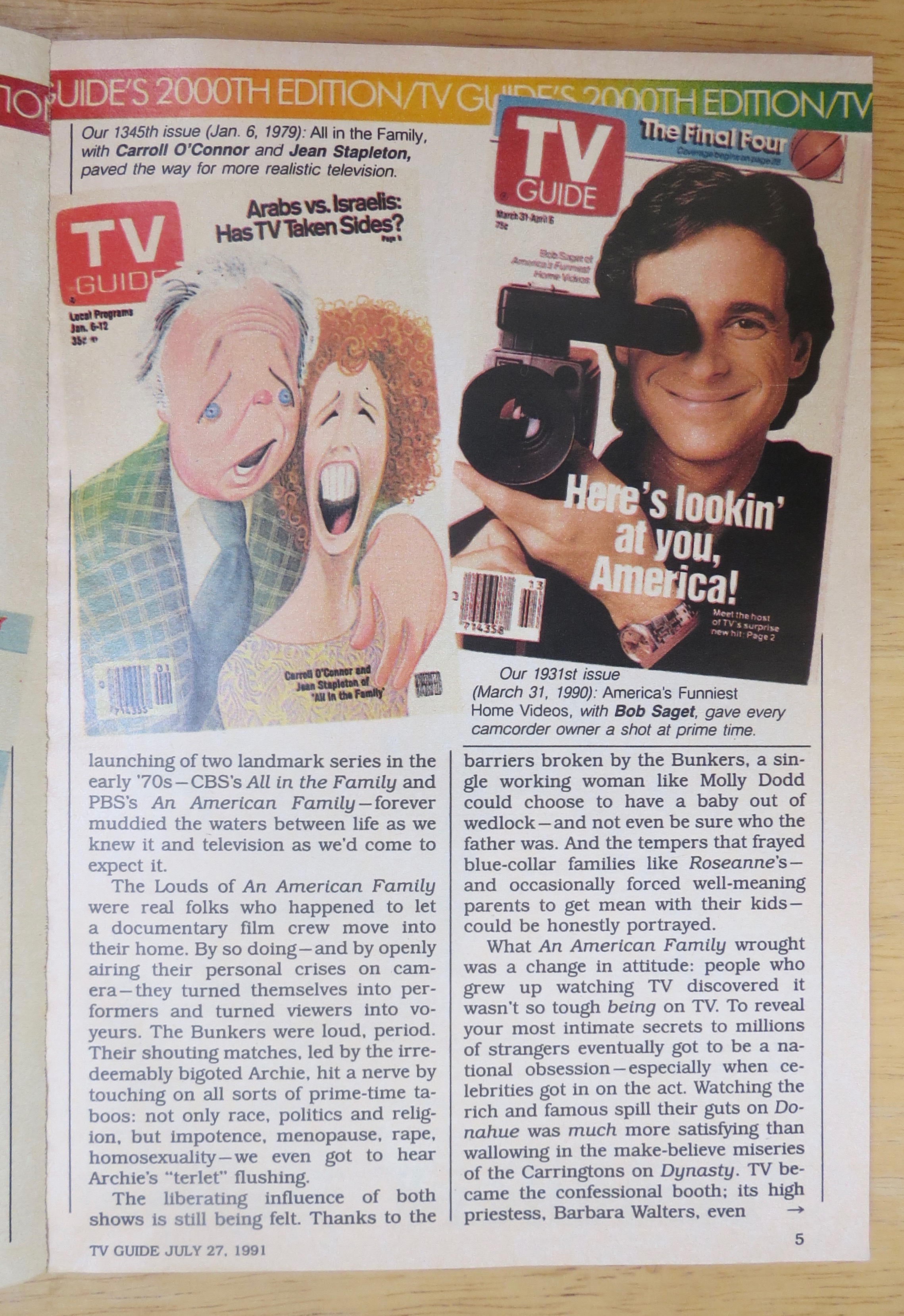 TV Guide-July 27-August 2, 1991-2000th Issue TV Guide