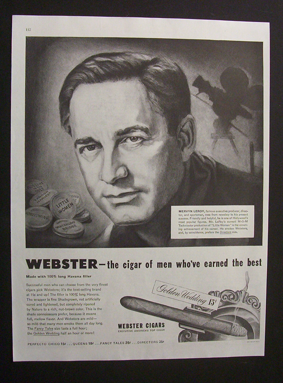 Vintage Ad: 1949 Webster Cigars with Mervyn Leroy