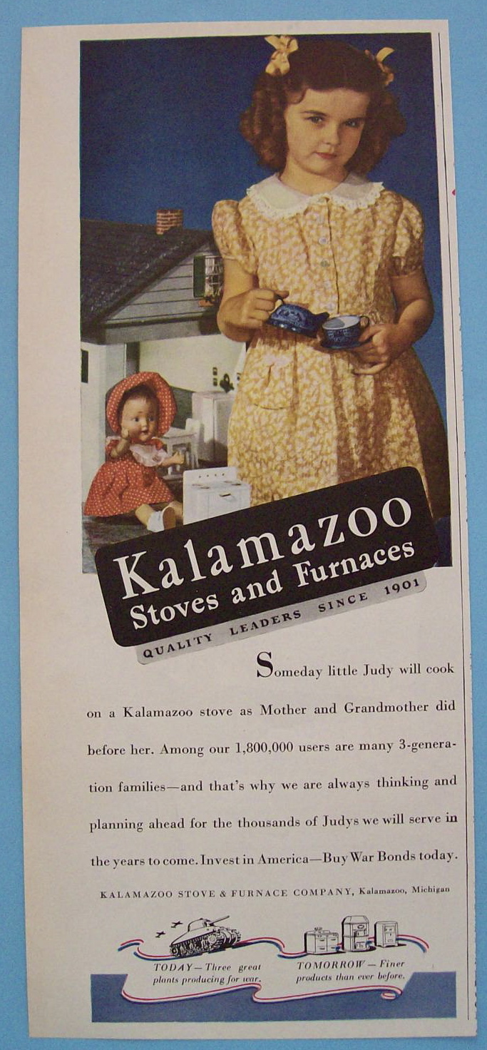 1943 Kalamazoo Stoves & Furnaces with Little Girl