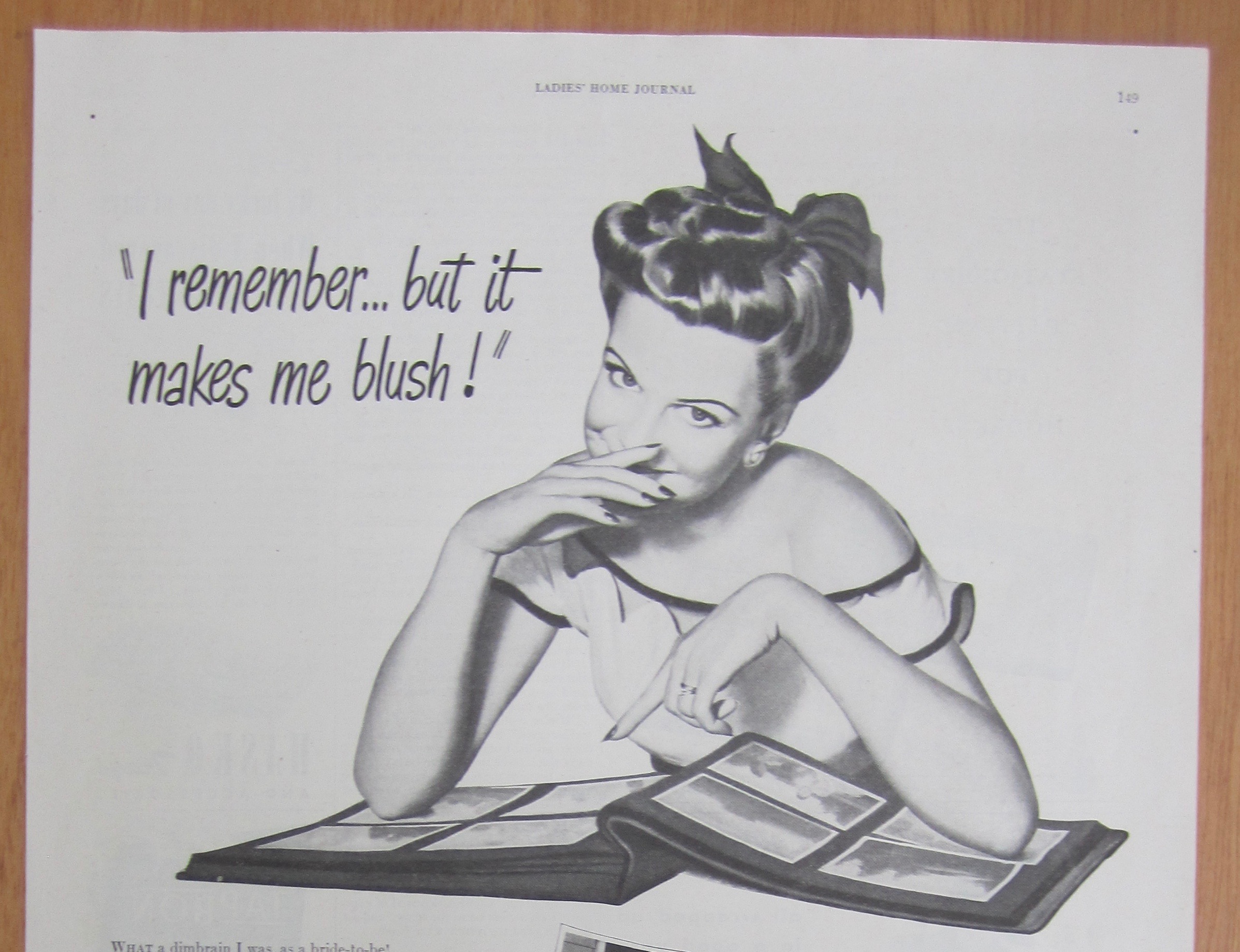 1946 Cannon Percale Sheets with Woman Looking at Album
