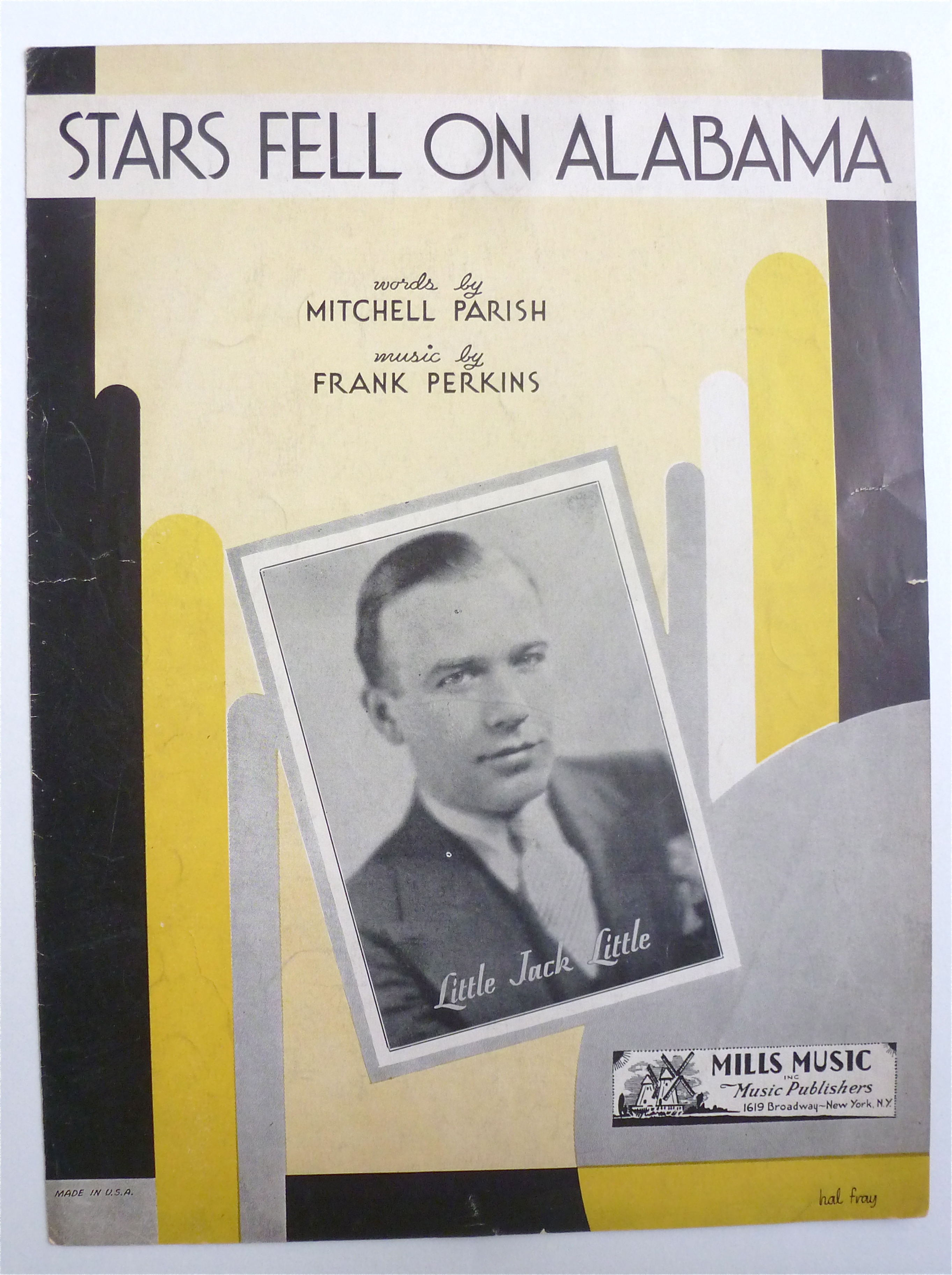 Sheet Music For 1934 Stars Fell On Alabama