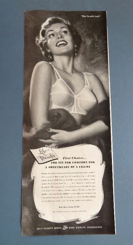 1951 Life By Formfit Bra with a Lovely Woman Wearing Her Bra