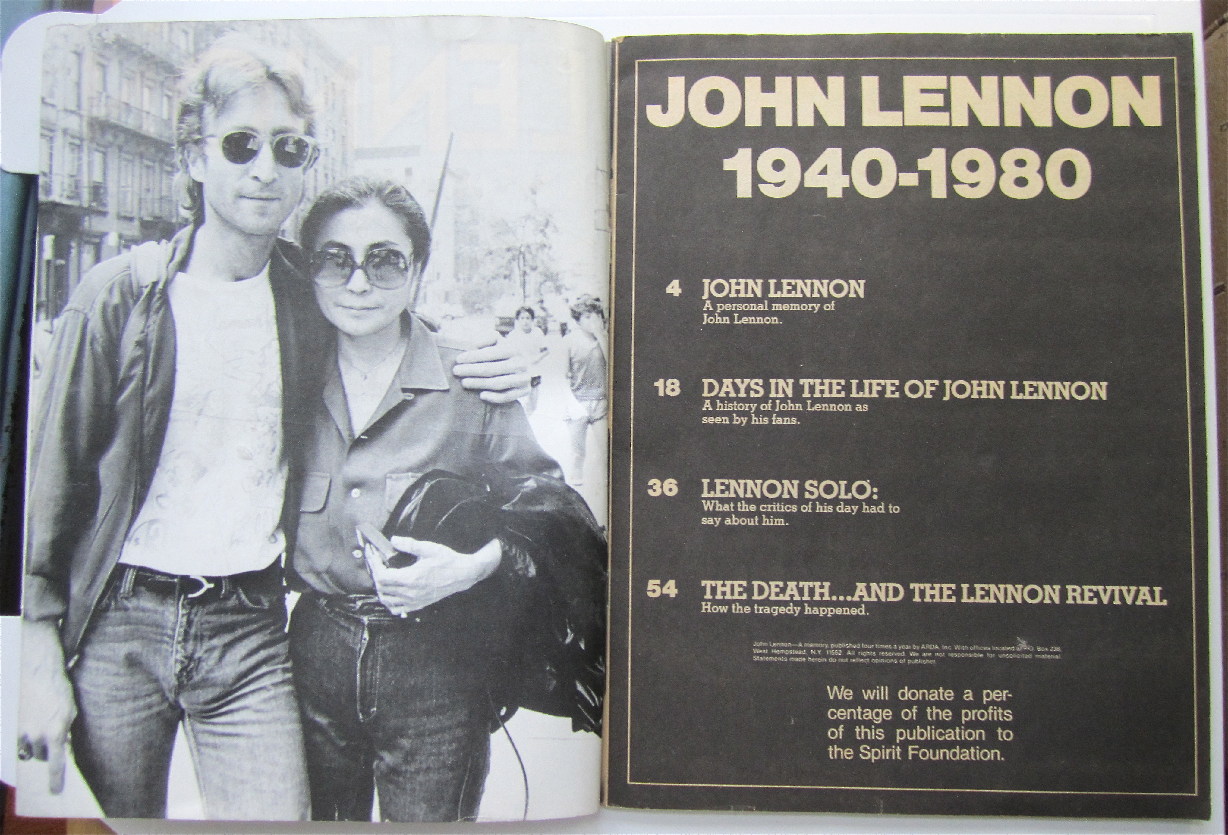 Lennon A Memory Magazine 1980 Complete Photo Album