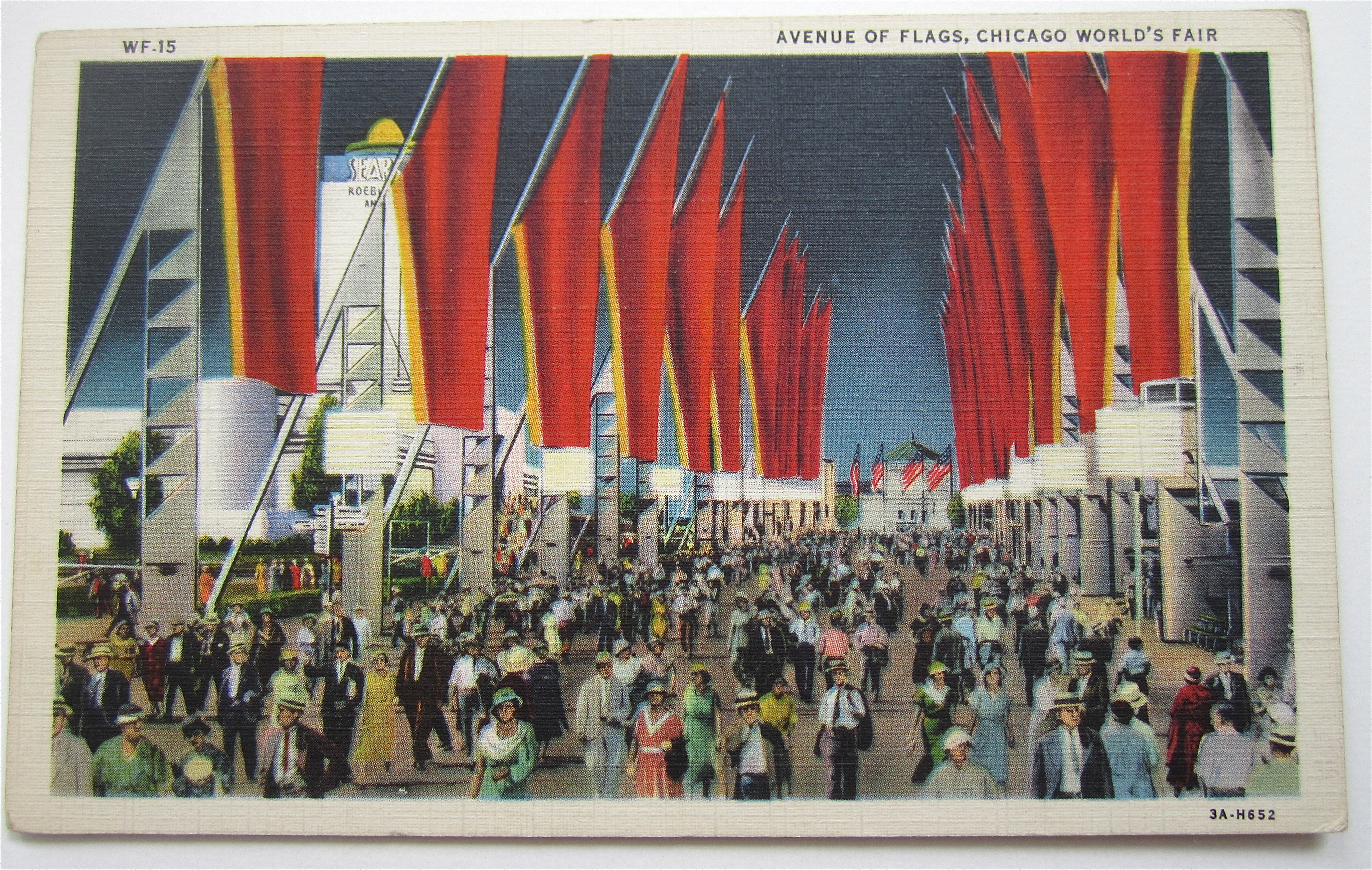 Avenue Of Flags, Chicago World's Fair Postcard