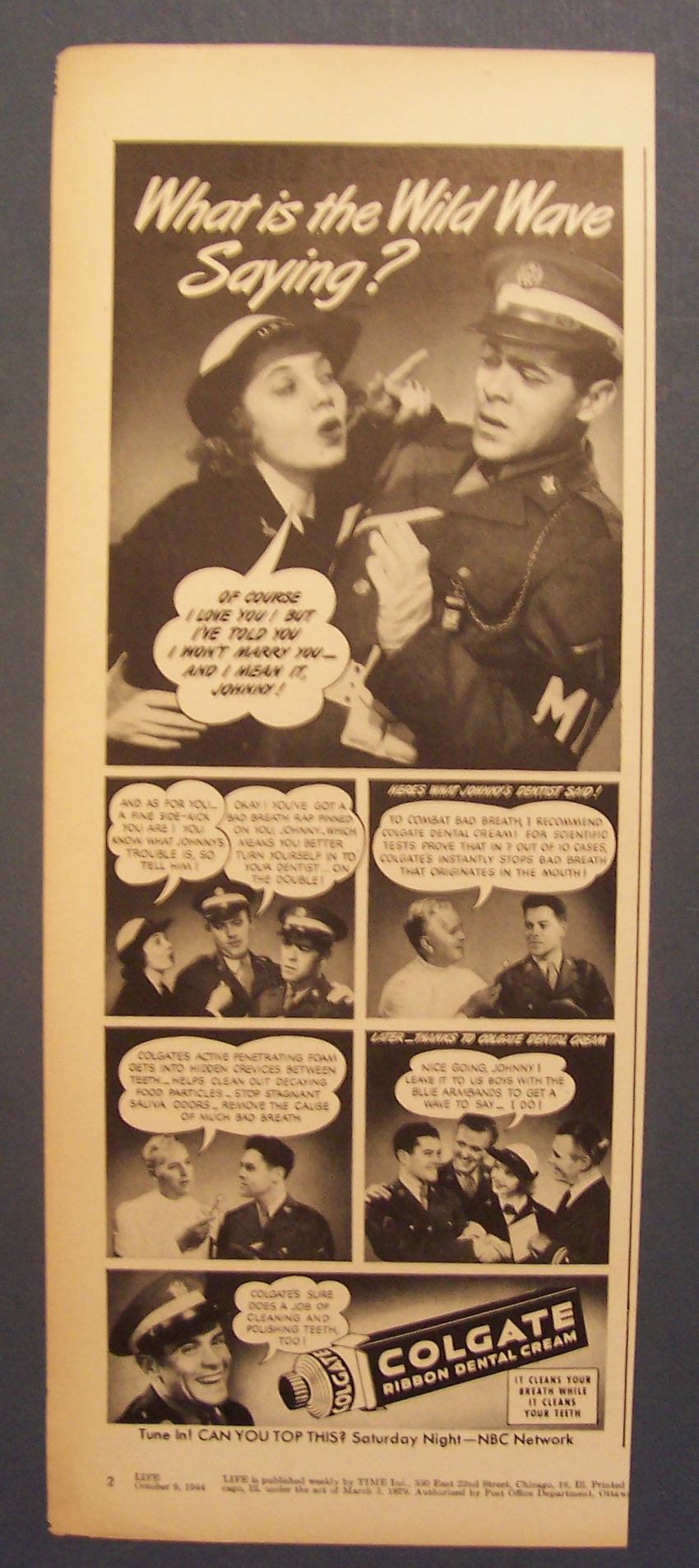 1944 Colgate Ribbon Dental Cream