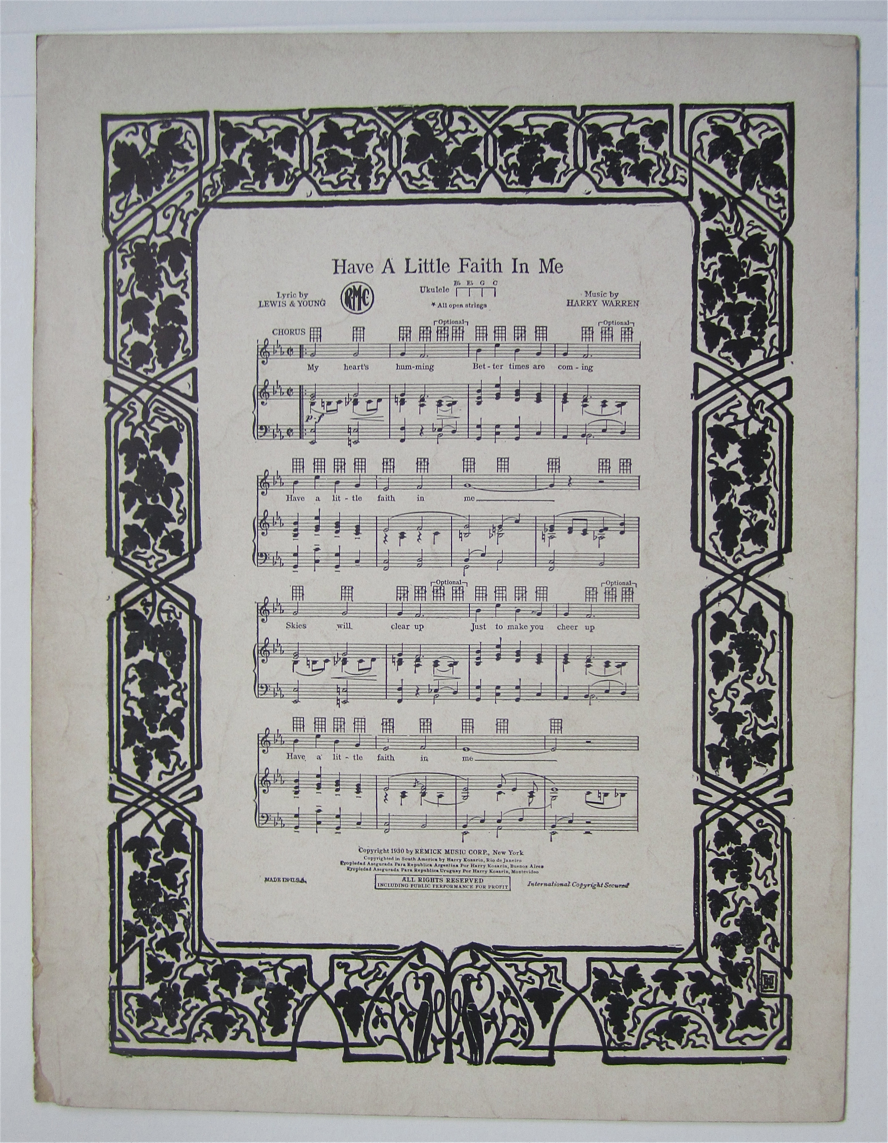 Sheet Music 1929 Under A Texas Moon