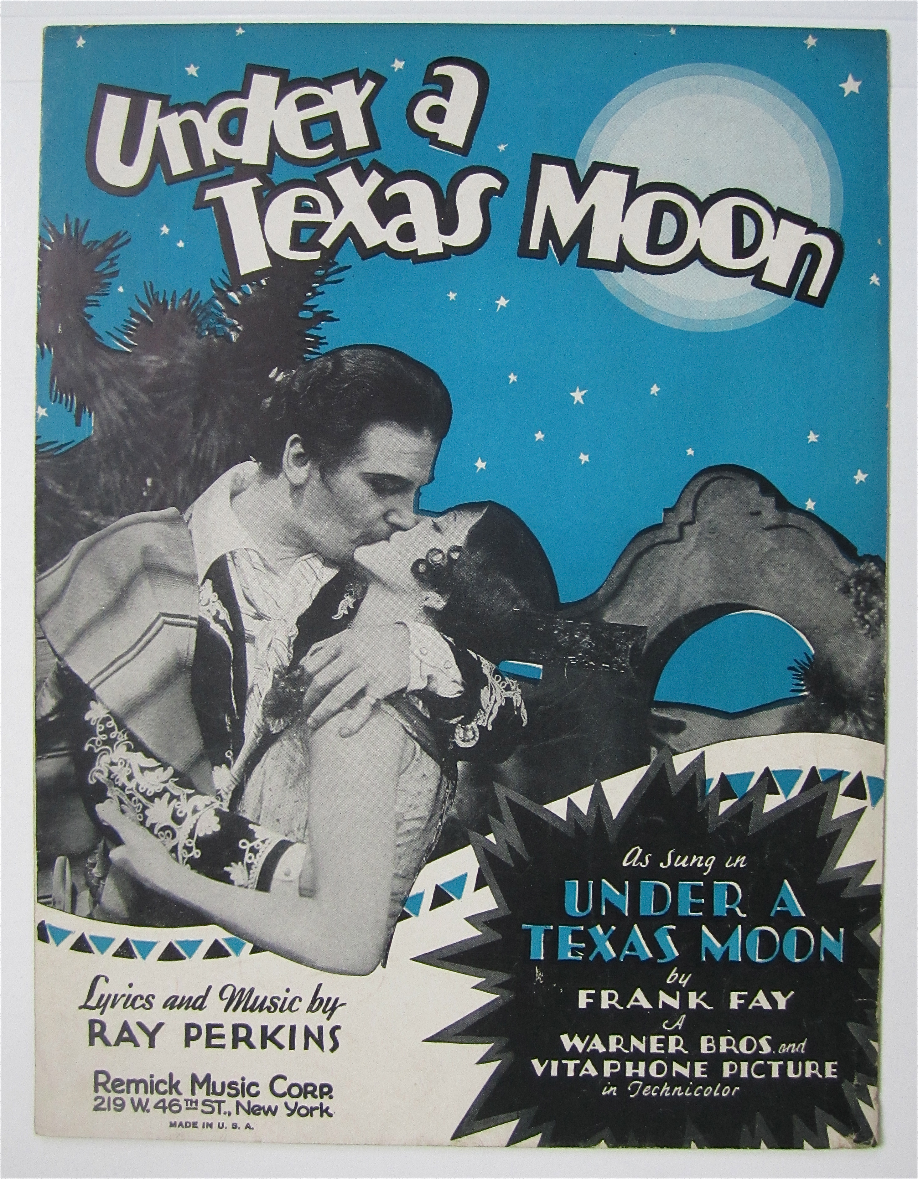 Sheet Music 1929 Under A Texas Moon