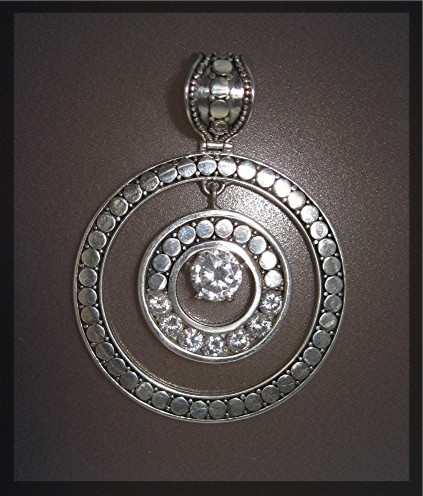 Natural White Zircon Pendant Sterling Silver Peggy V