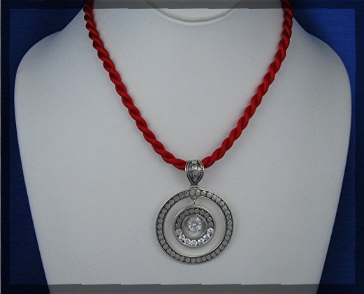 Natural White Zircon Pendant Sterling Silver Peggy V