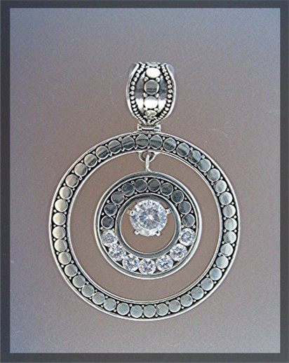Natural White Zircon Pendant Sterling Silver Peggy V