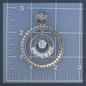 Natural White Zircon Pendant Sterling Silver Peggy V