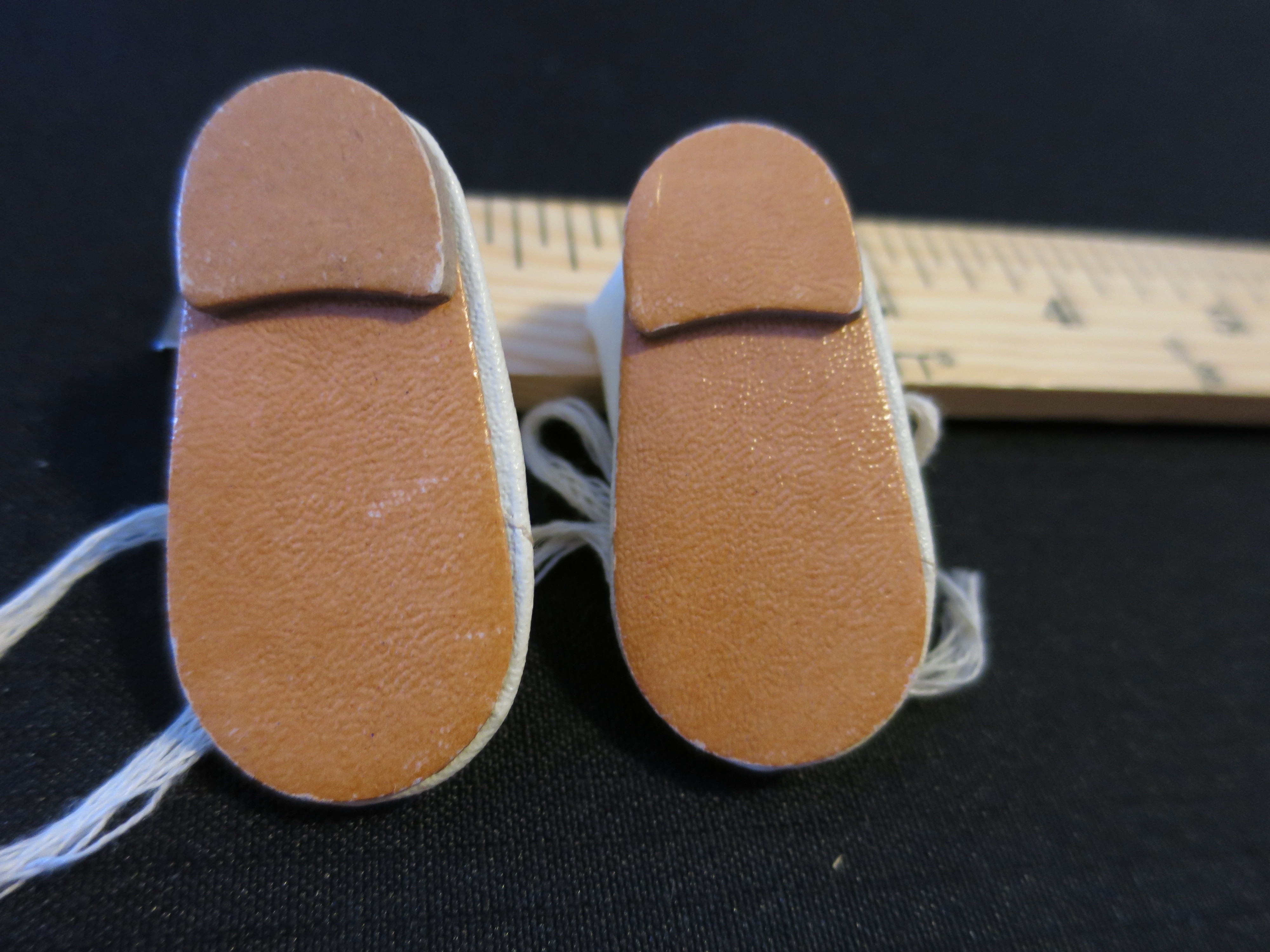 Doll Accessories Doll Shoes White Oil Cloth lace ribbon tie