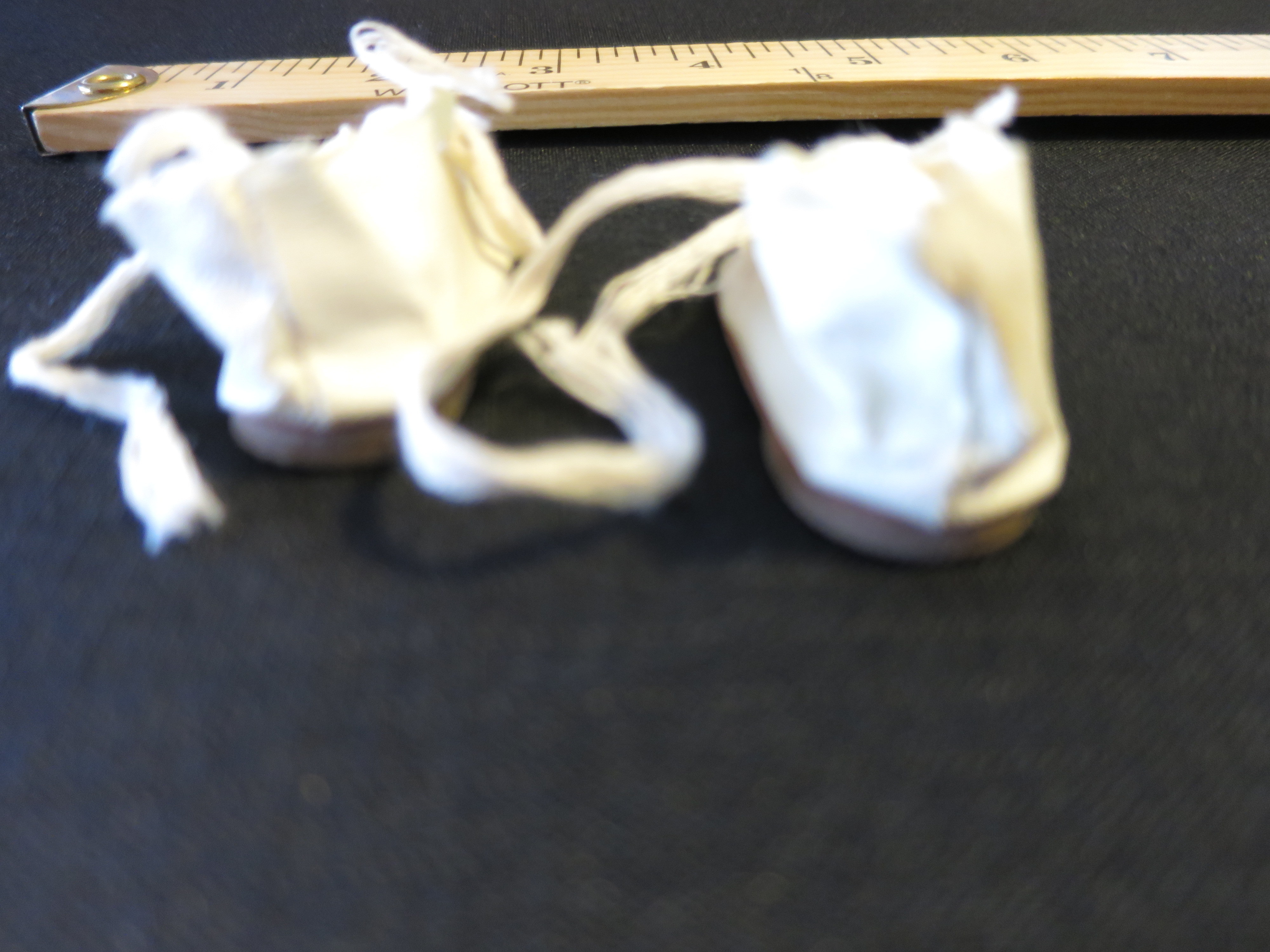 Doll Accessories Doll Shoes White Oil Cloth lace ribbon tie