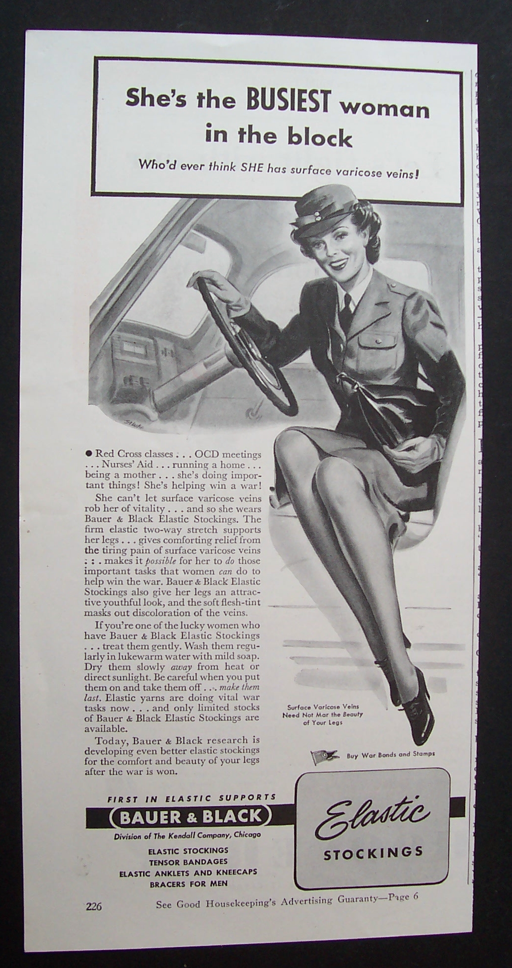 1943 Bauer & Black Elastic Stockings