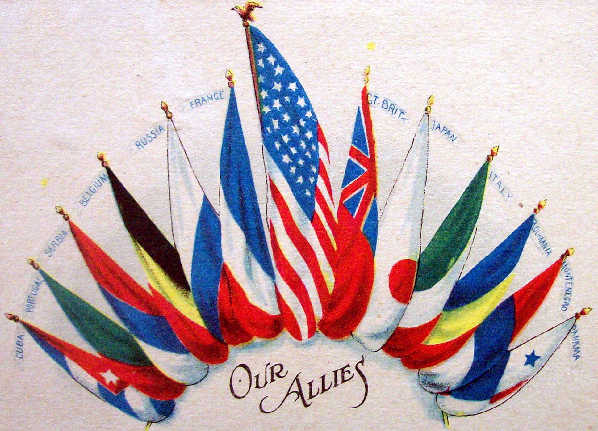 Our Allies Flags Postcard