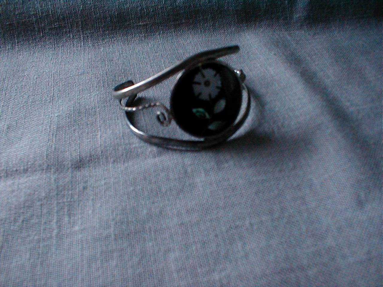 Mexican Inlaid Silver Bracelet