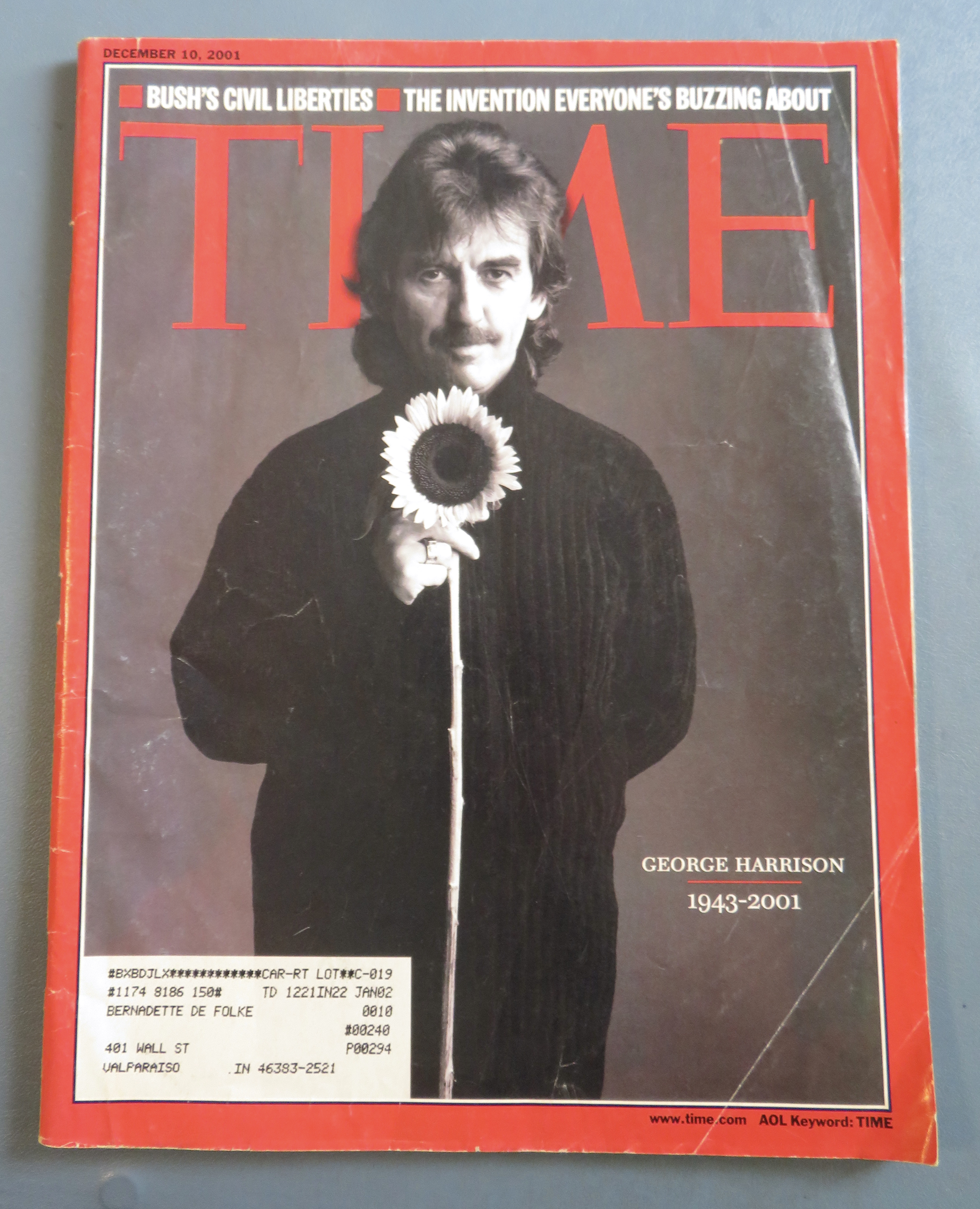 Time Magazine December 10, 2001 George Harrison