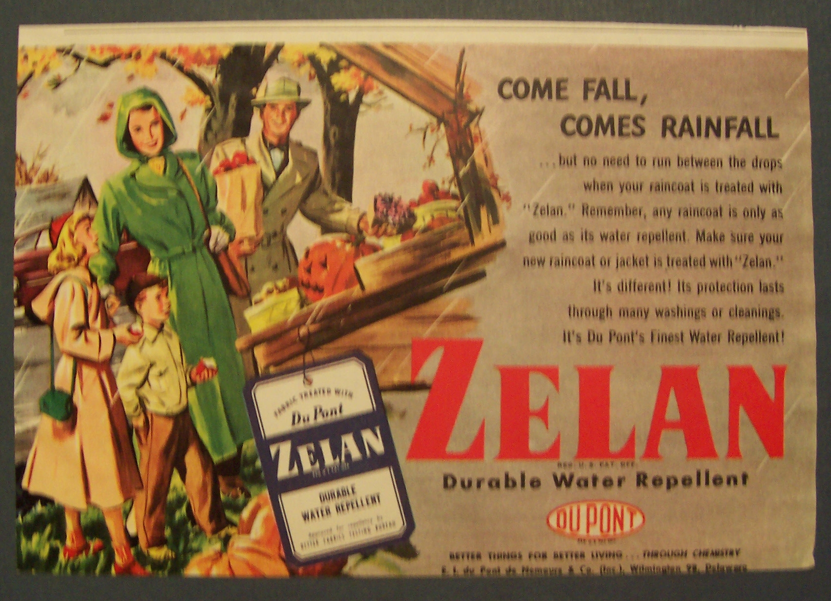 1941  Zelan  Durable  Water  Repellent