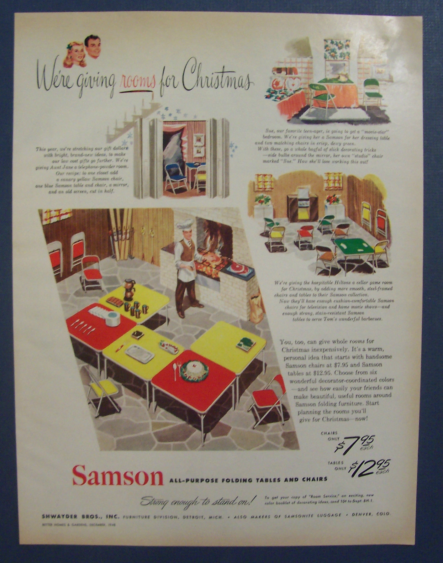 1948  Samson  Folding  Table  &  Chairs