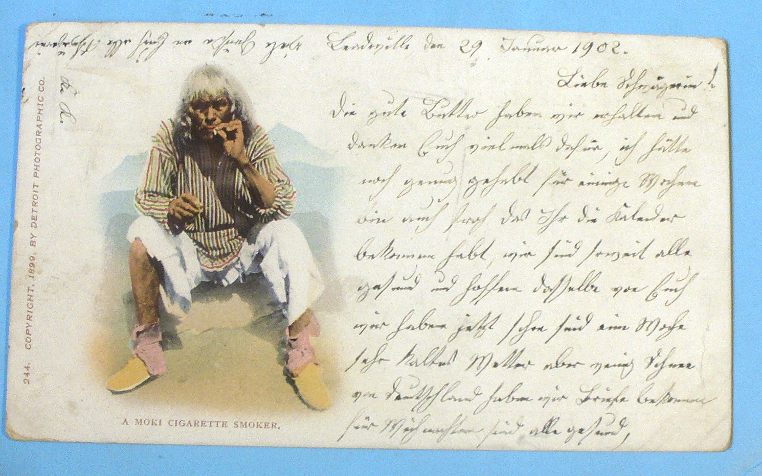 Postcard Of A Moki Cigarette Smoker
