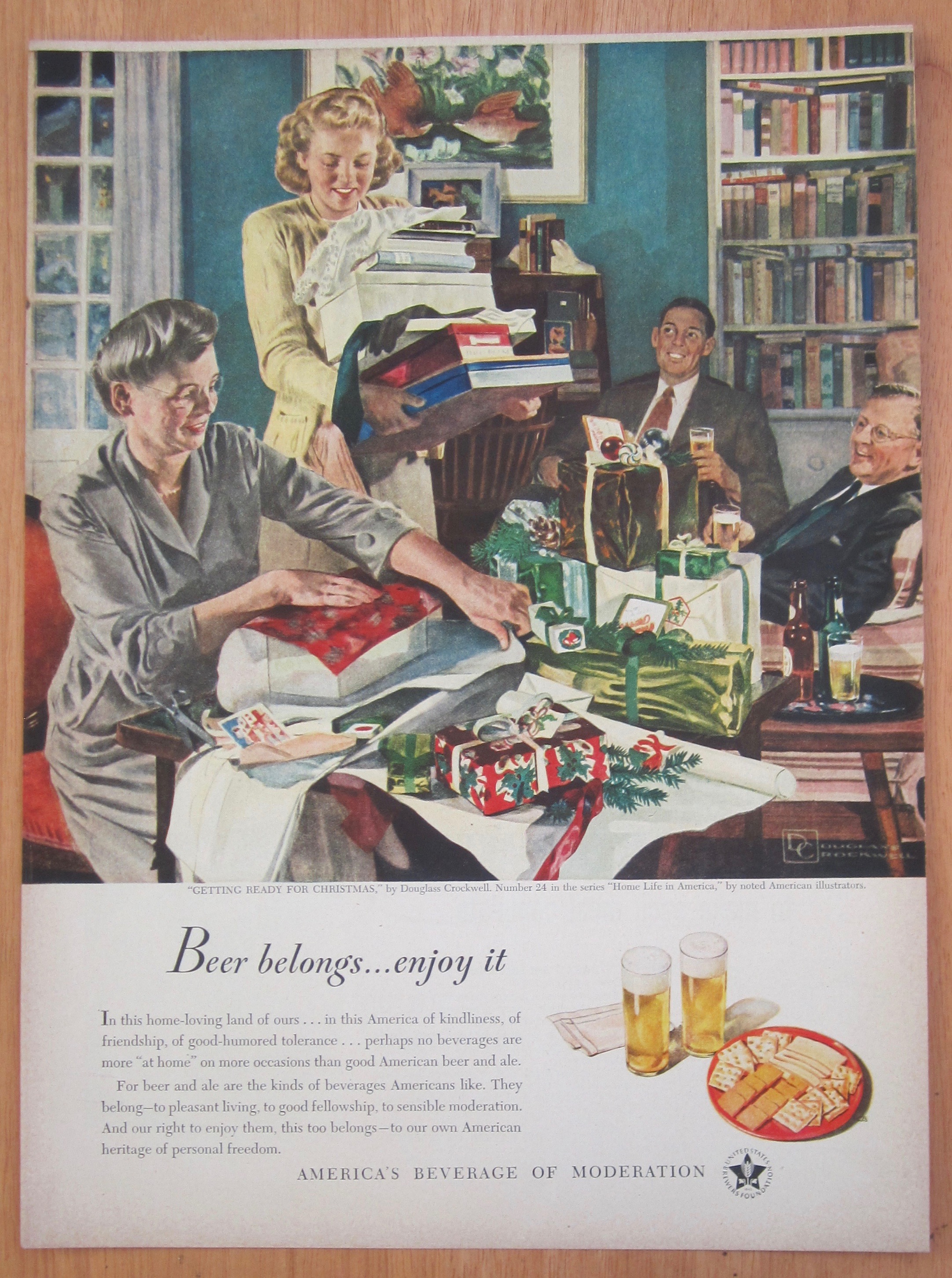 1948 Beer Belongs Ready For Xmas By Douglas Crockwell
