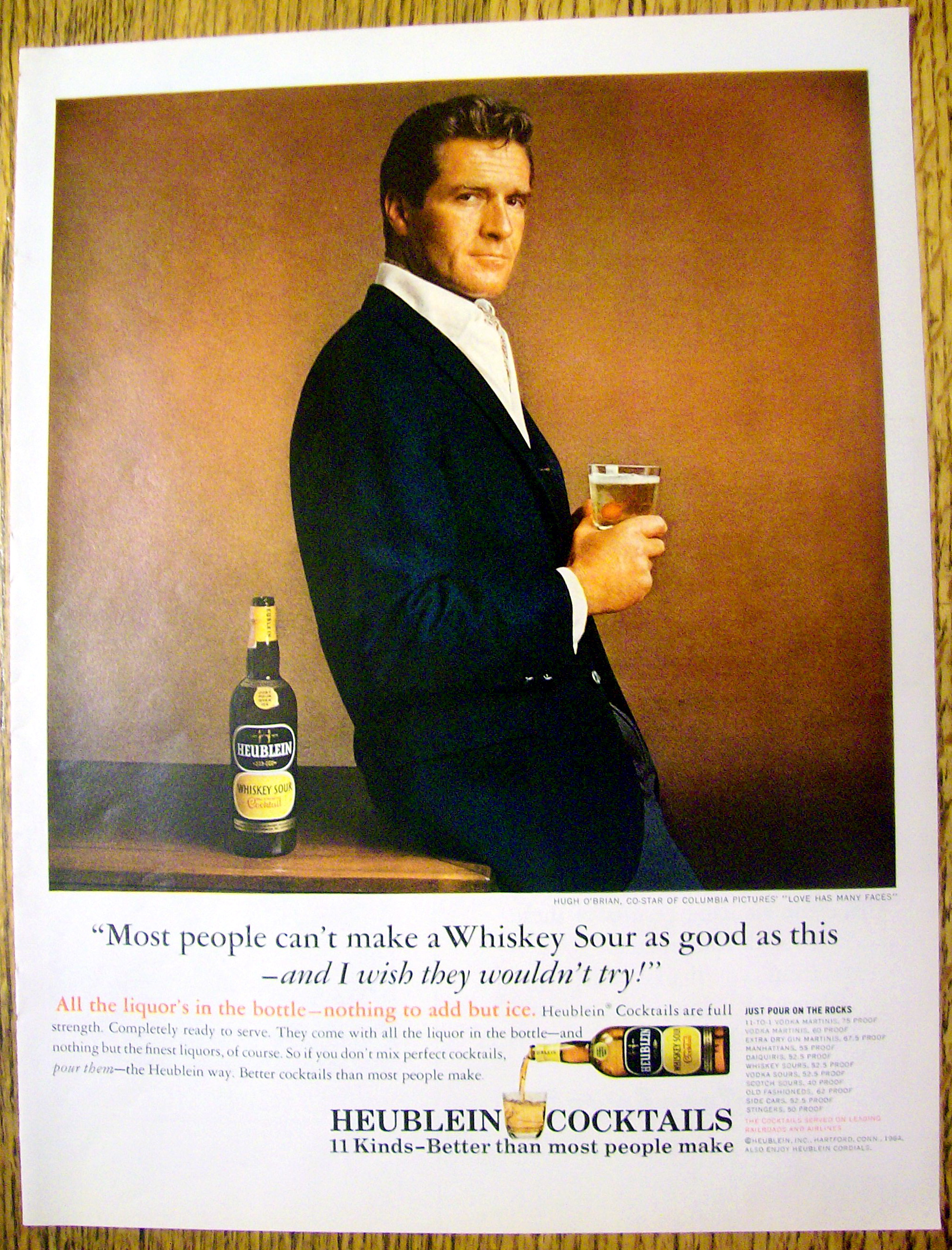 1964 Heublein Cocktails with Hugh O'Brian