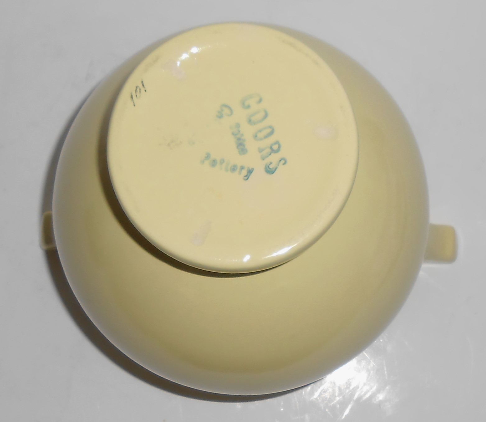 Coors Pottery Art Deco Leadville Yellow/White #85 Vase