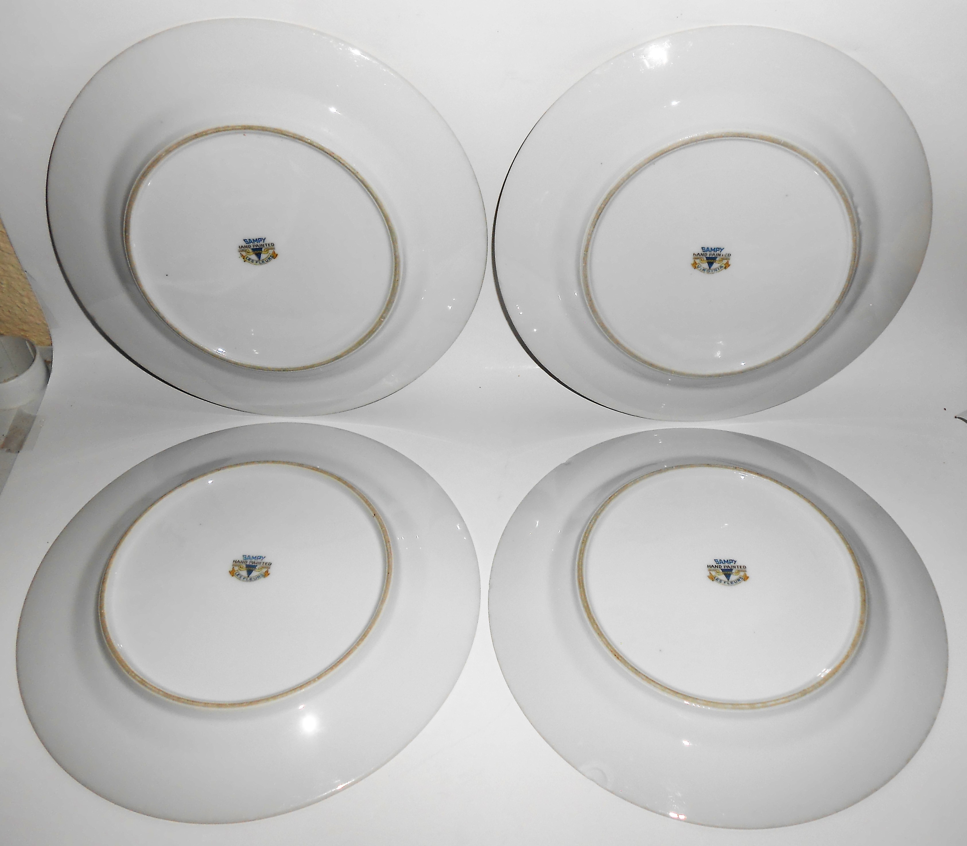 Sampy Fine China Japan Les Fleurs Set/4 Dinner Plates