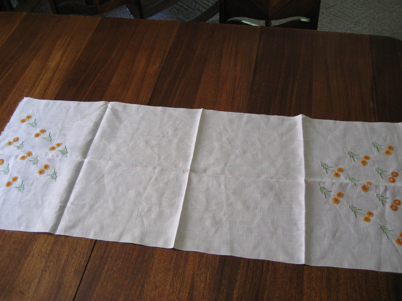 Yellow Flowers Table Scarf