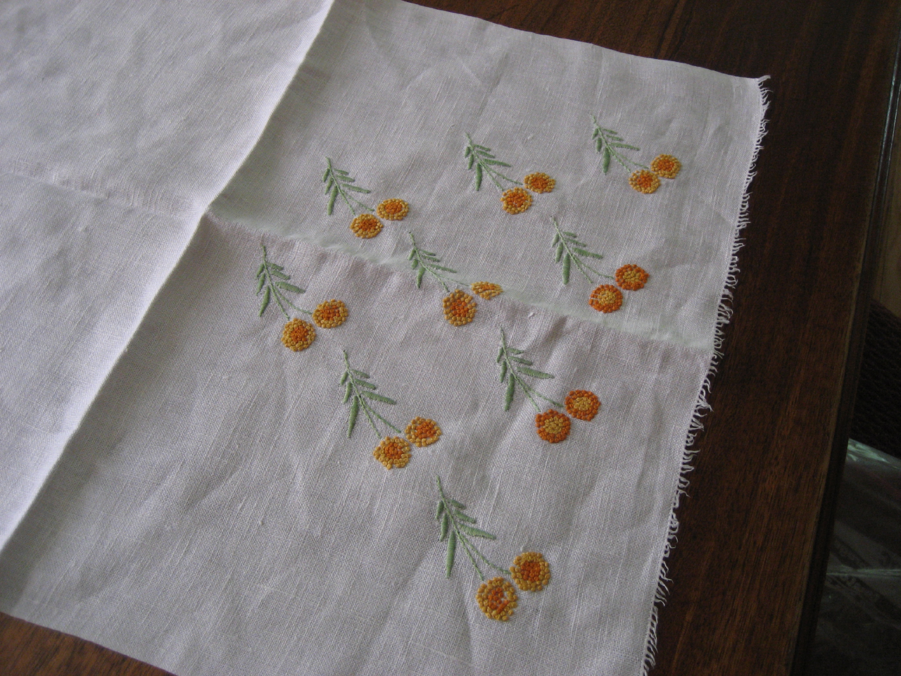 Yellow Flowers Table Scarf