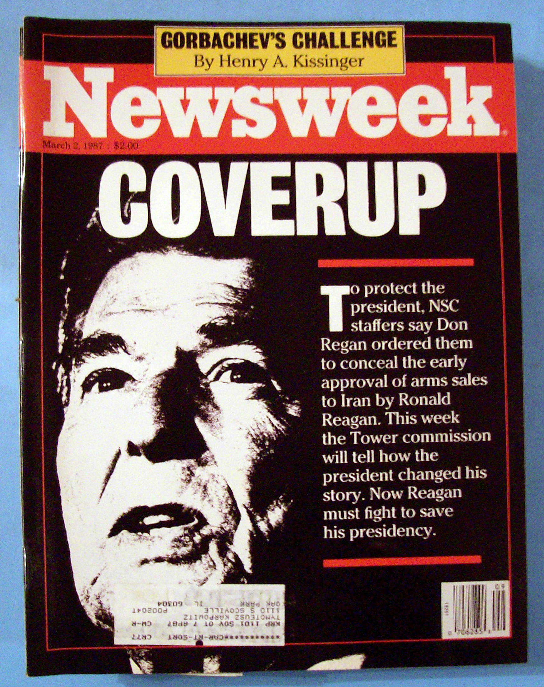 Newsweek Magazine - March 2, 1987 - Cover Up