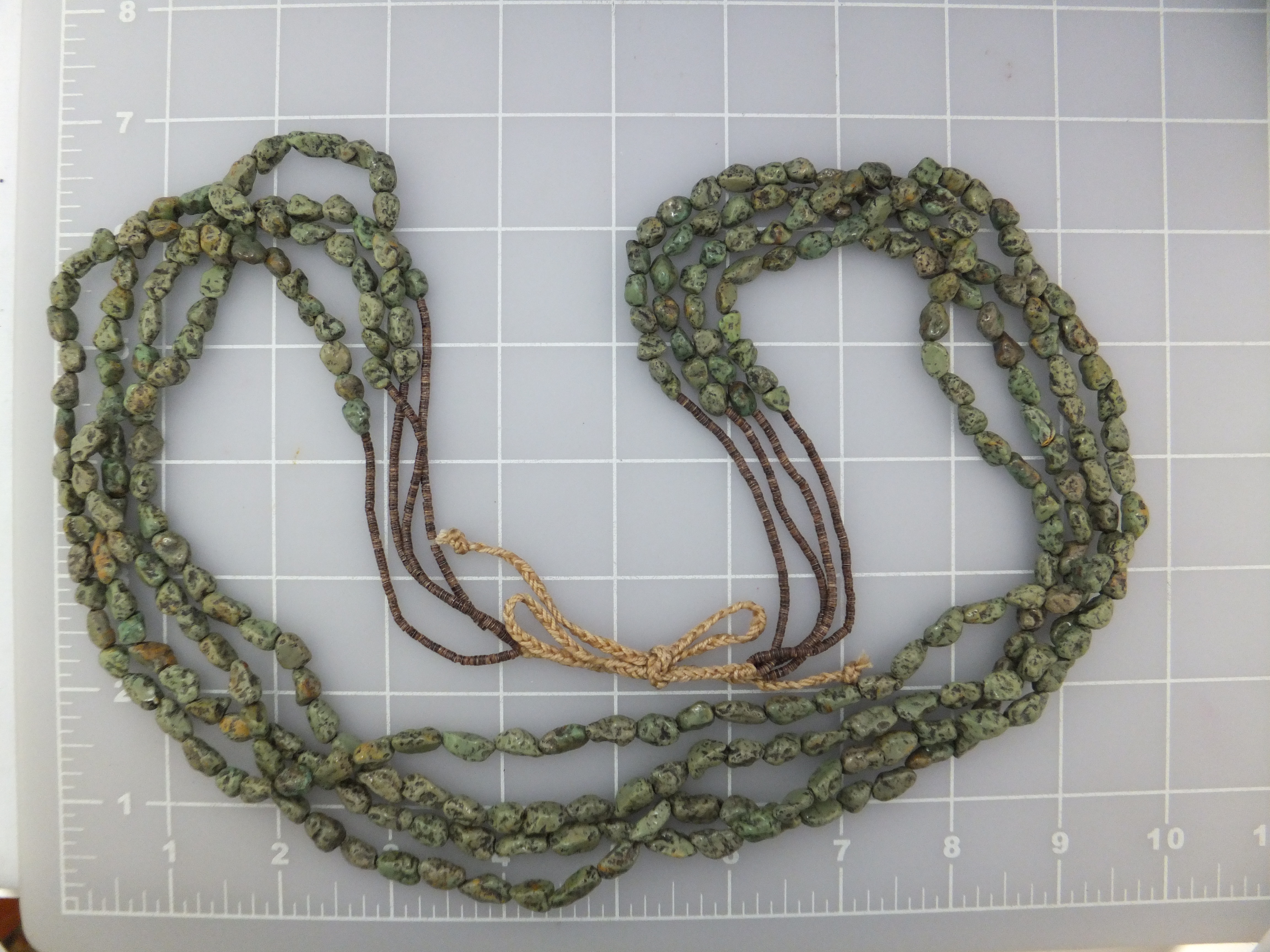 Necklace Green Turquoise and Heishi Santo Domingo