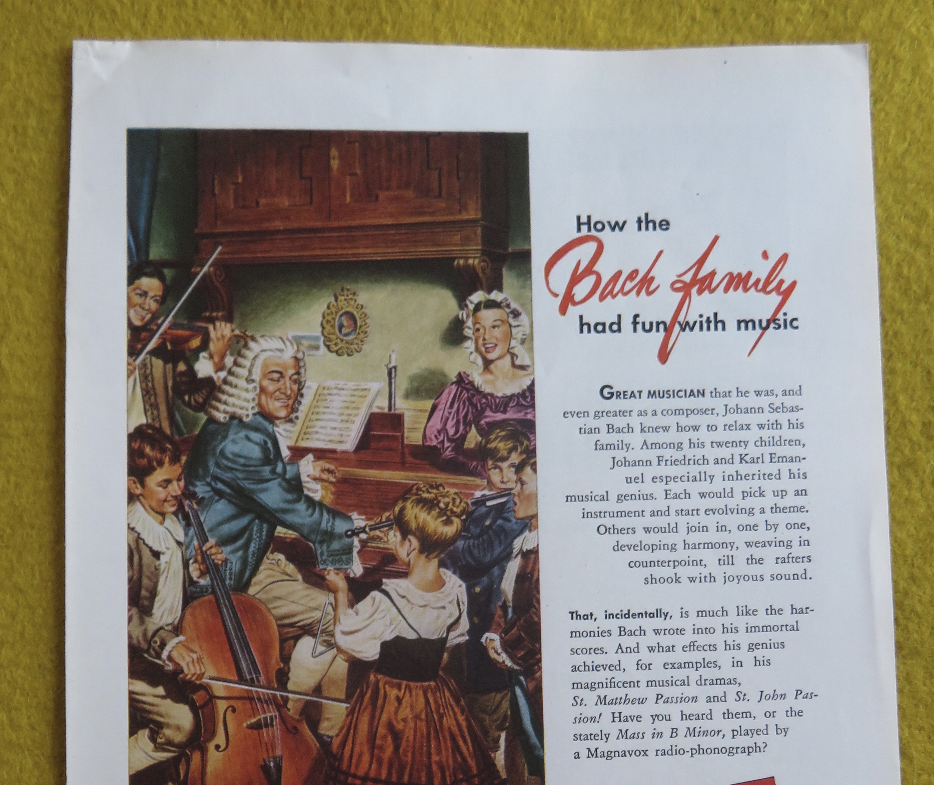 1945 Magnavox Radio Phonograph with the Bach Family