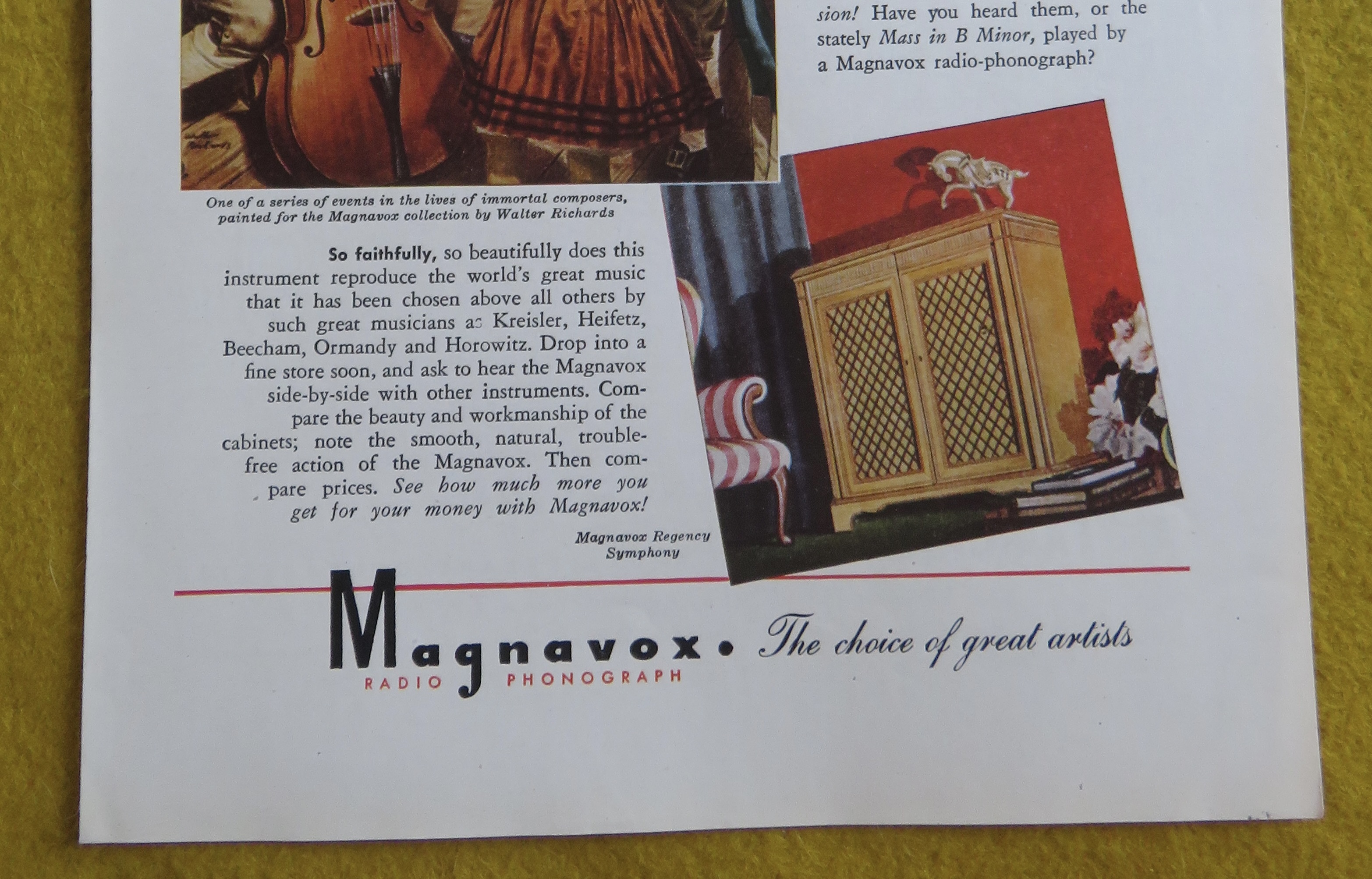 1945 Magnavox Radio Phonograph with the Bach Family
