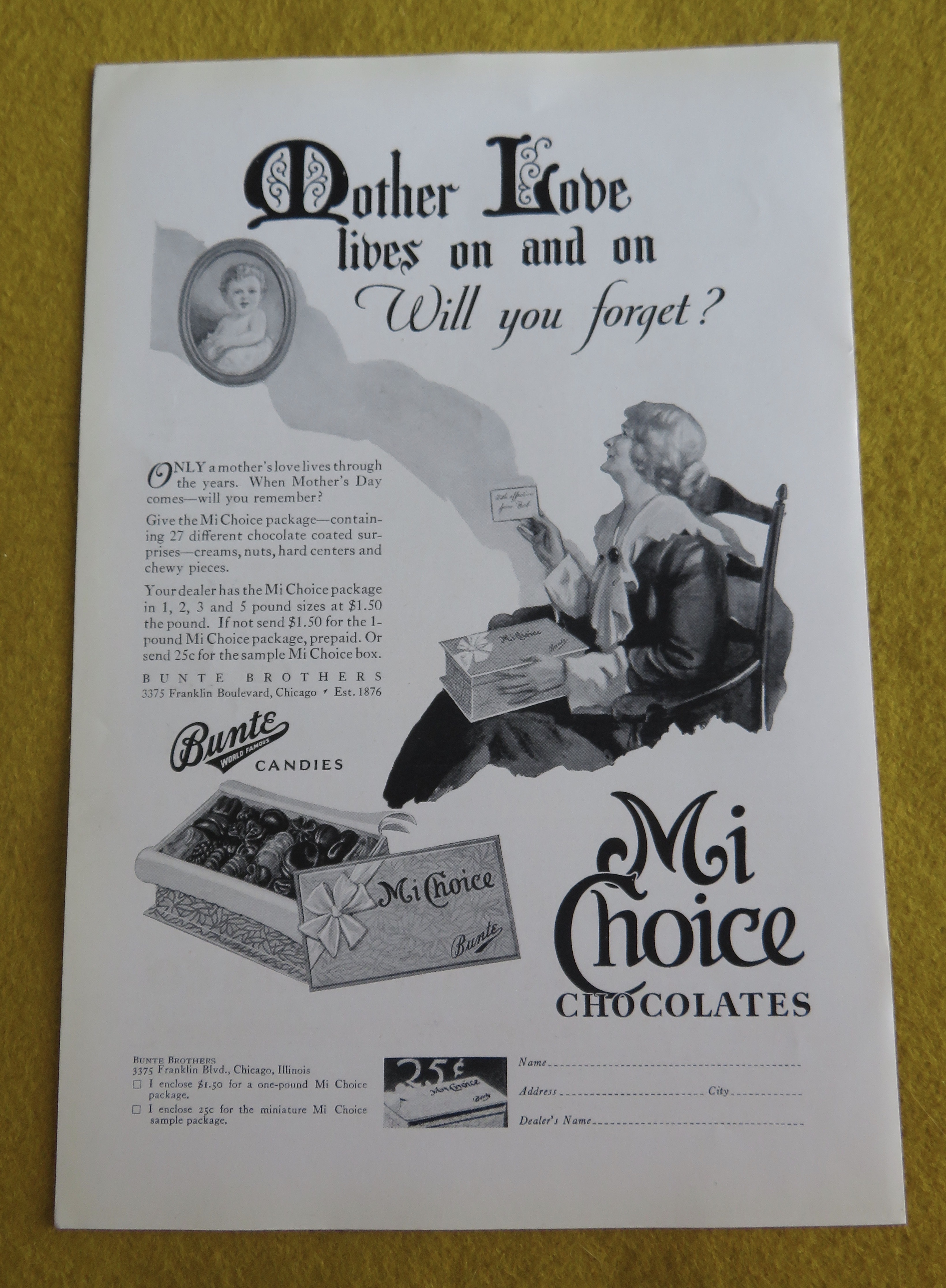 1930 Mi Choice Chocolates (Bunte Candies) w/Mother Love