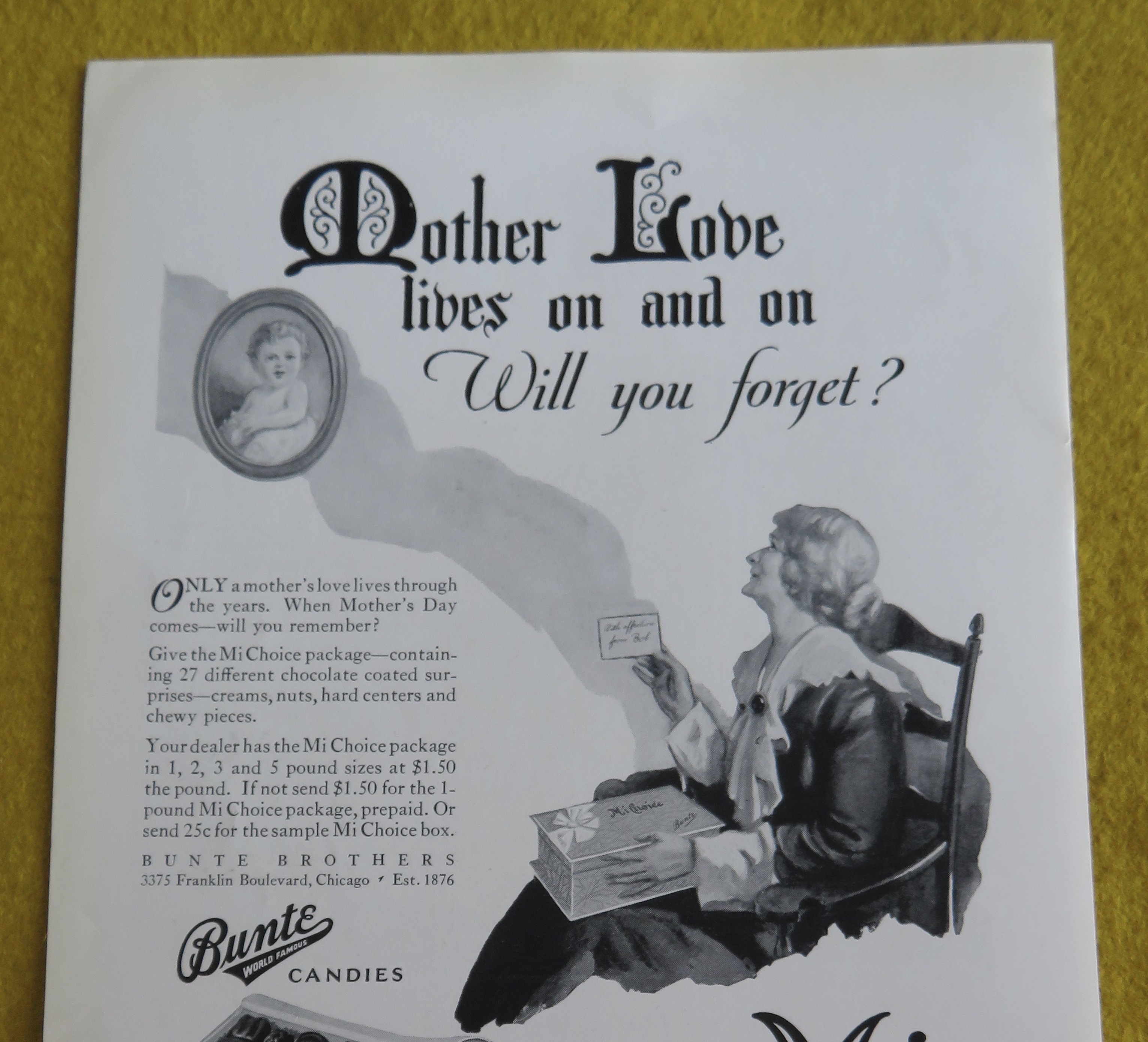 1930 Mi Choice Chocolates (Bunte Candies) w/Mother Love
