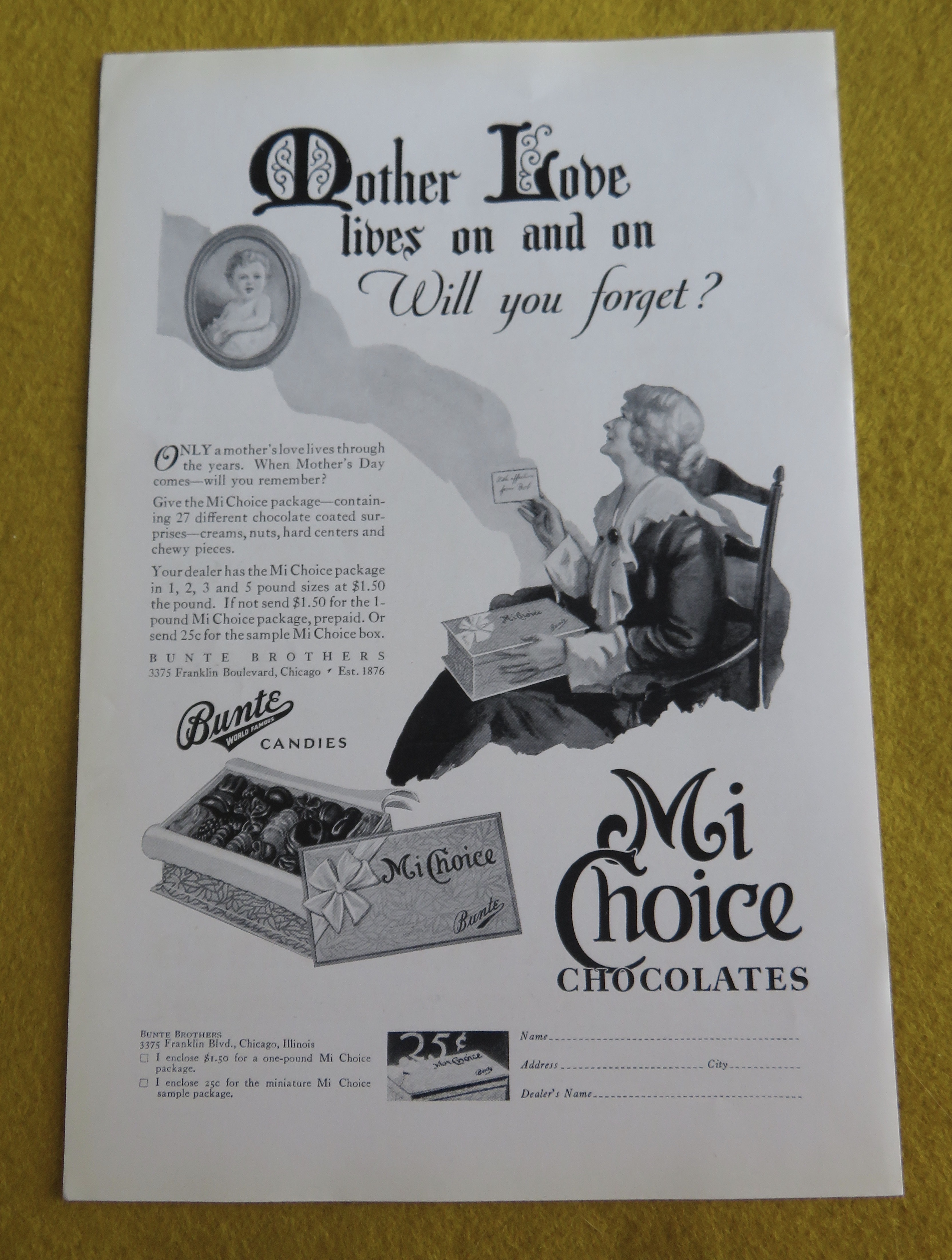1930 Mi Choice Chocolates (Bunte Candies) w/Mother Love