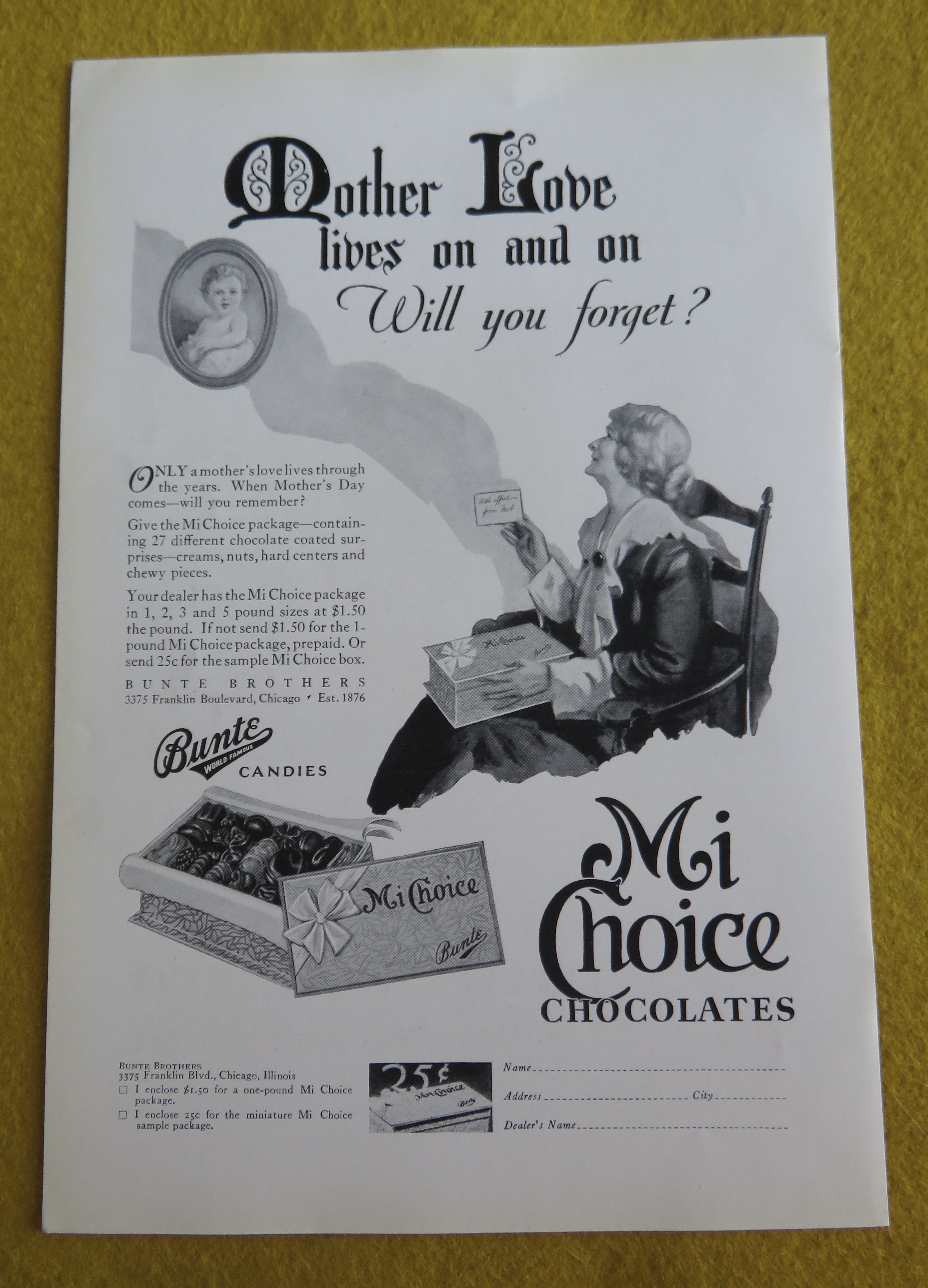 1930 Mi Choice Chocolates (Bunte Candies) w/Mother Love