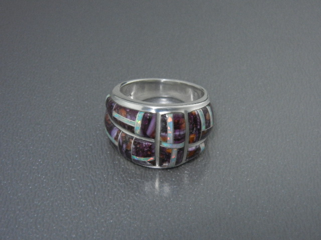 Opal Sugulite Inlays Sterling Silver Studio GL Ring