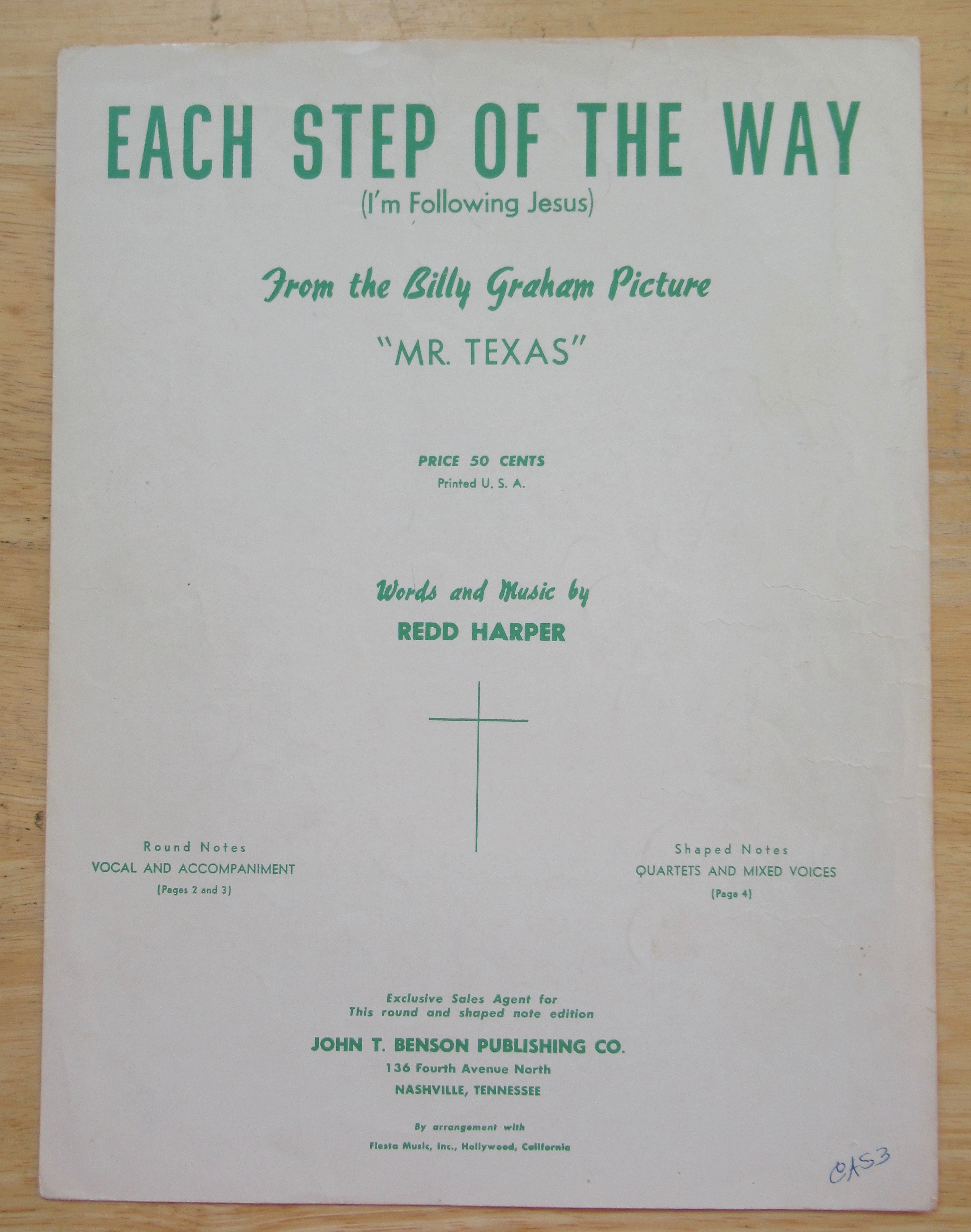 1951 Each Step Of The Way Sheet Music
